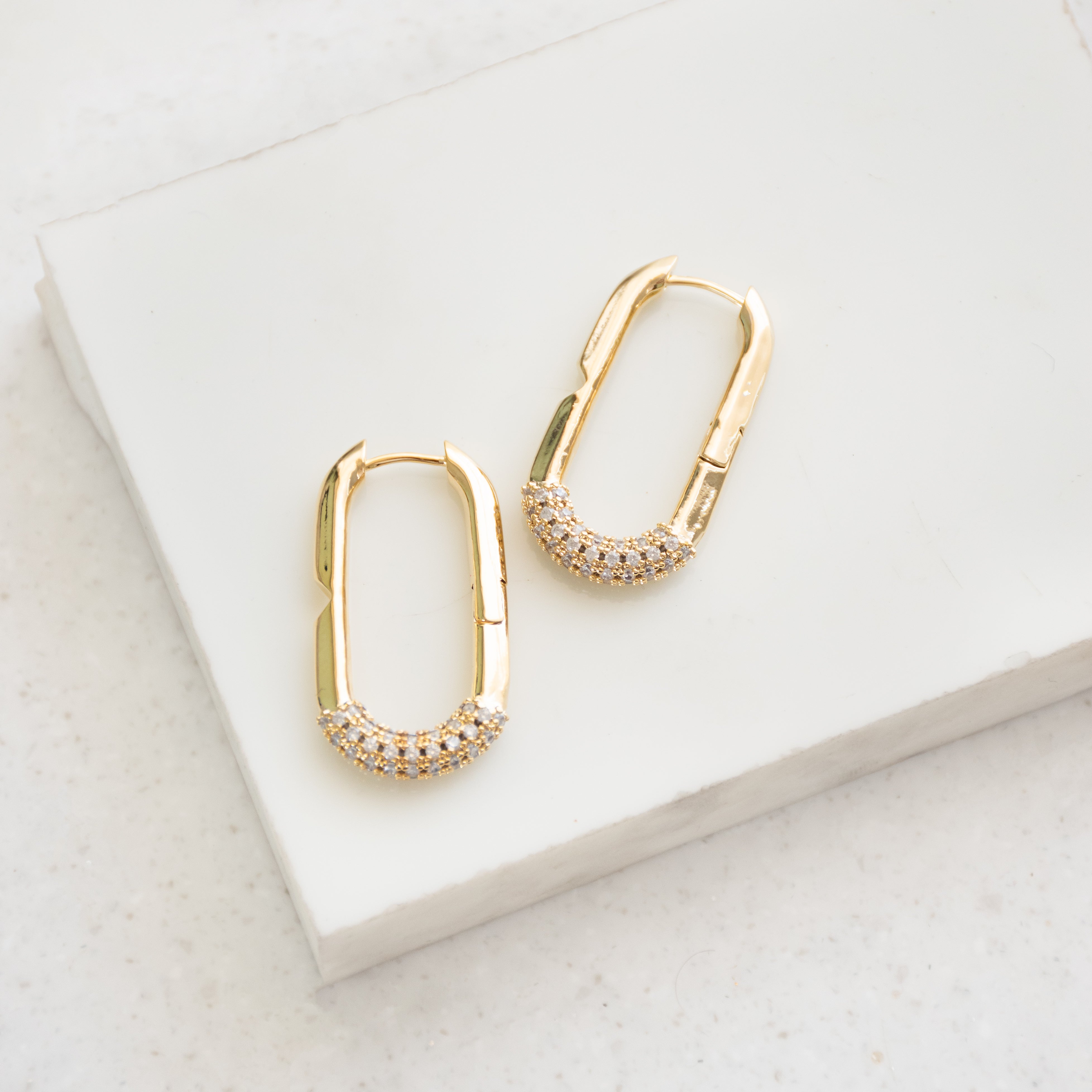 Safety Pin Huggie Hoops