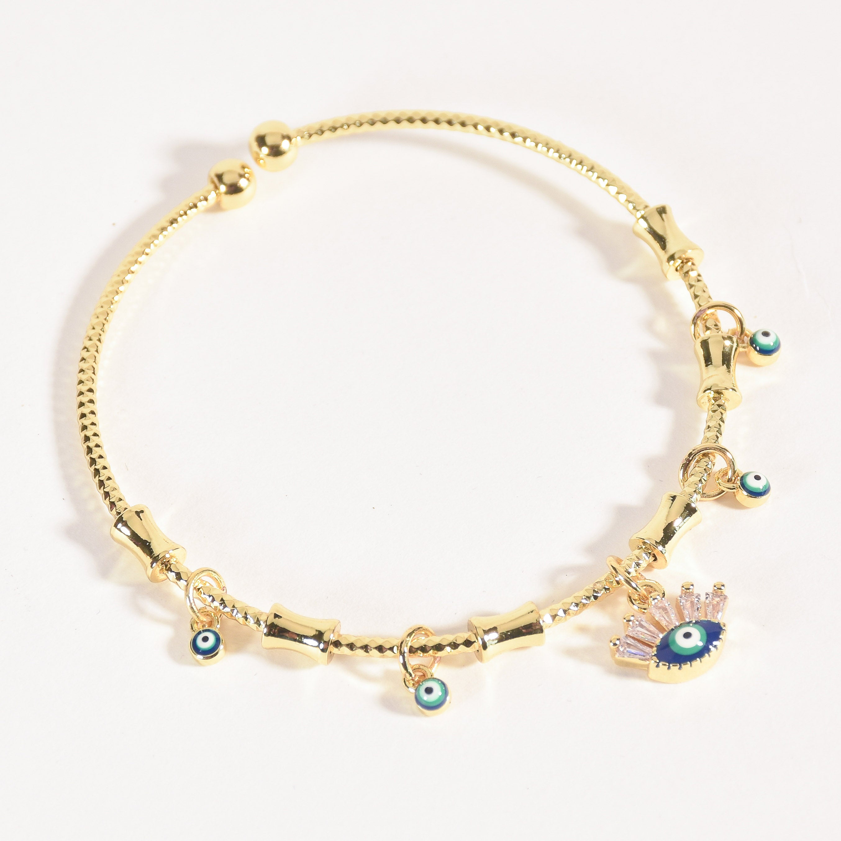 Evil Eye Cuff Charm Bangle