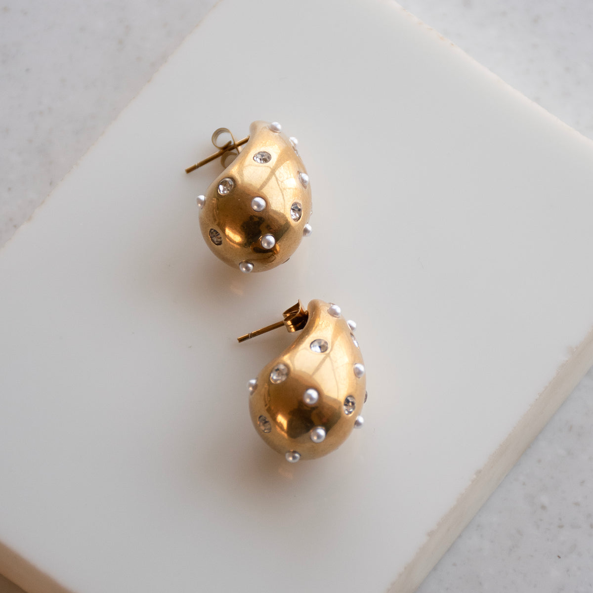Studded Teardrop Earrings