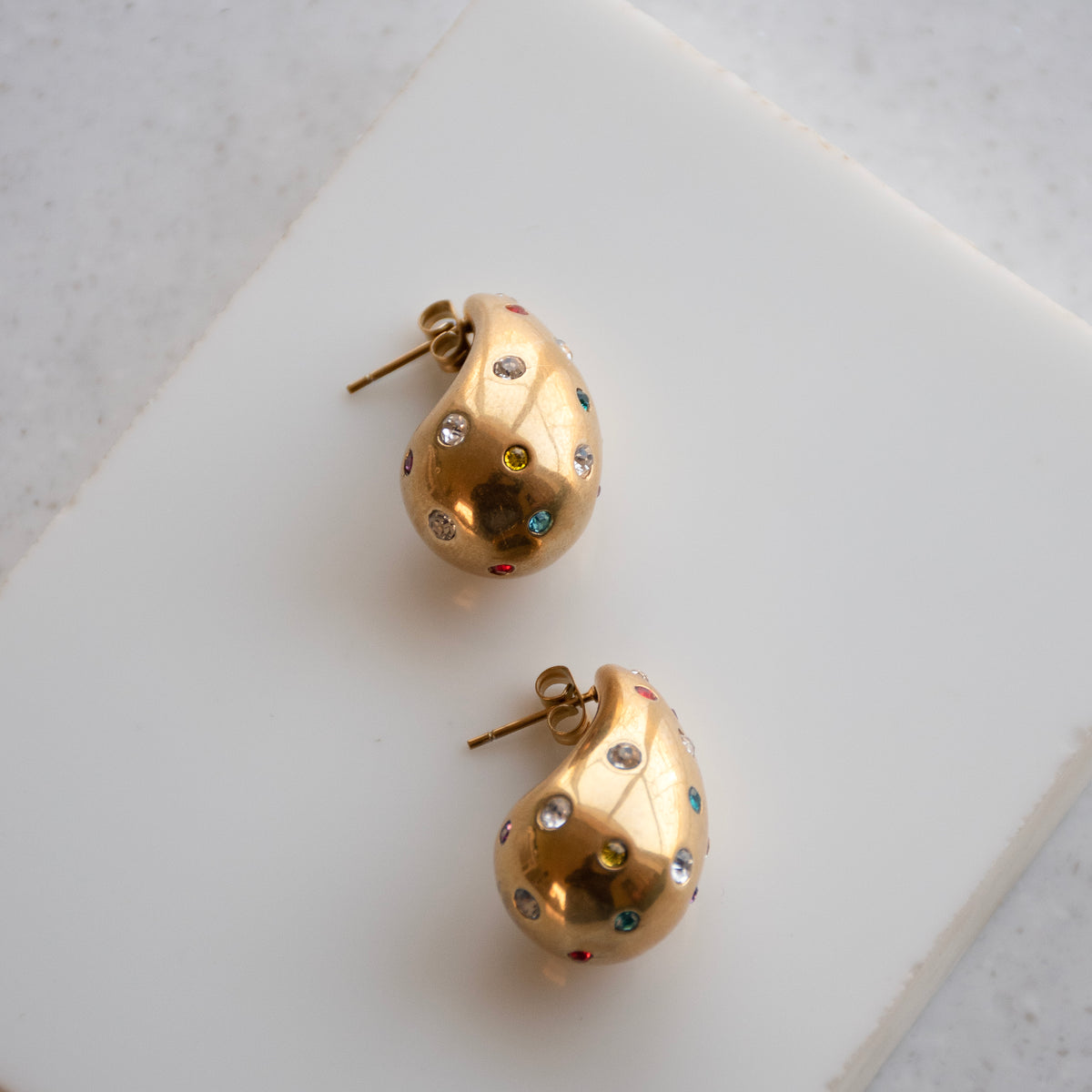 Studded Teardrop Earrings