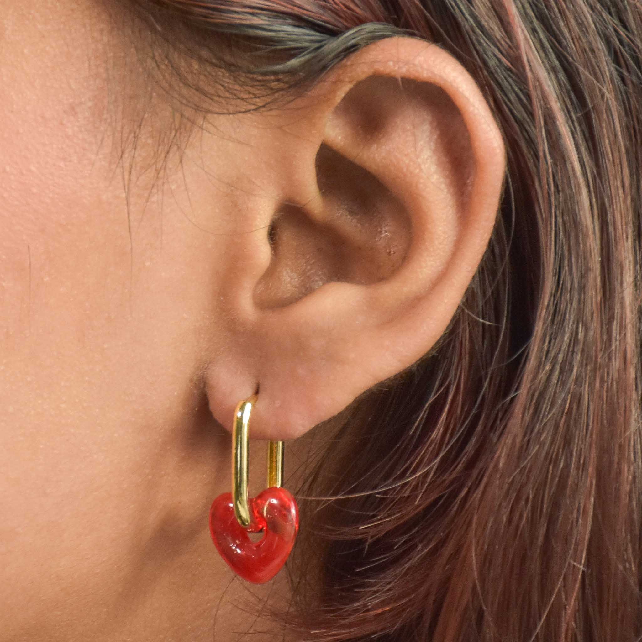 Mini Heart Hoop Earrings