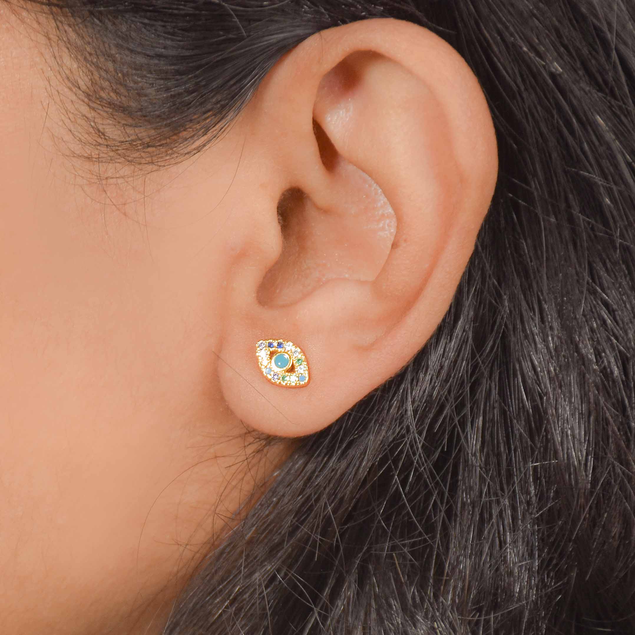 Multicolor Evil Eye Stud