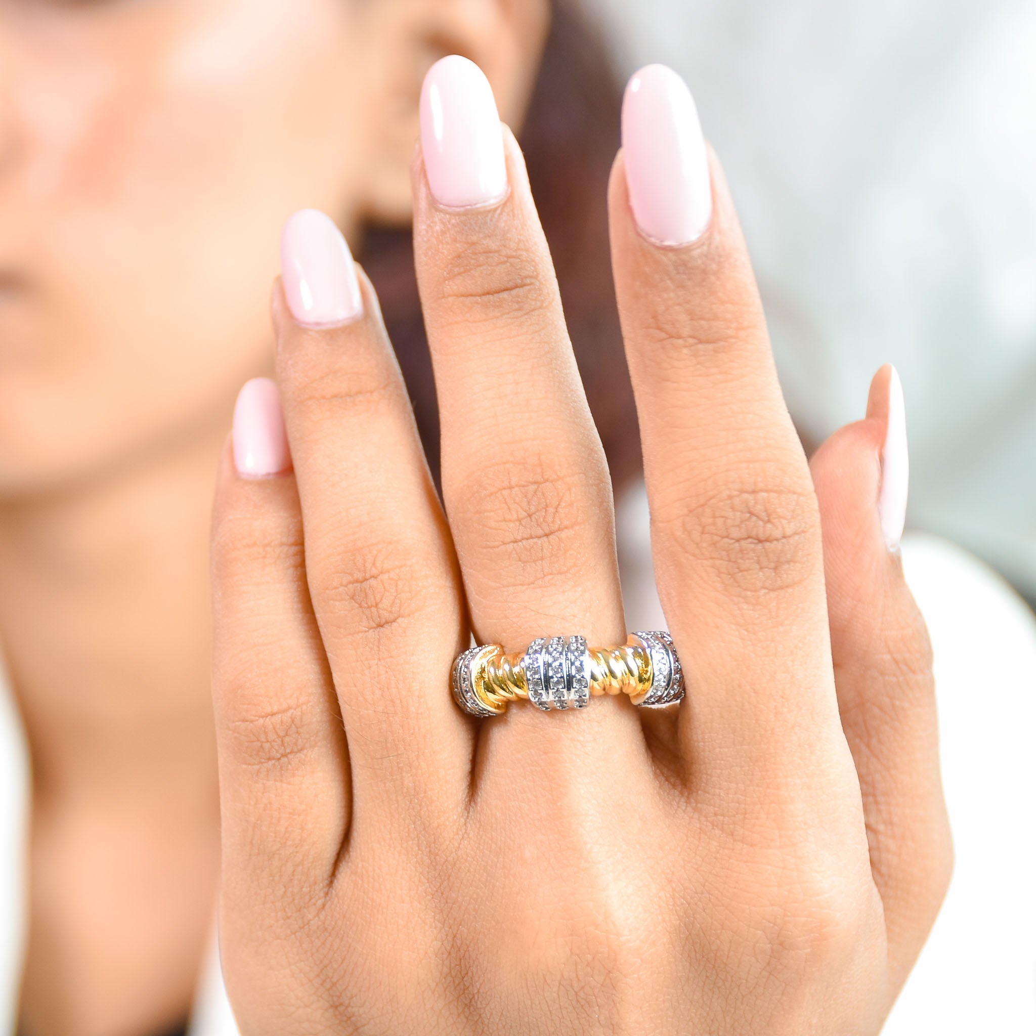 Gilded Twisted Bangle & Ring Set