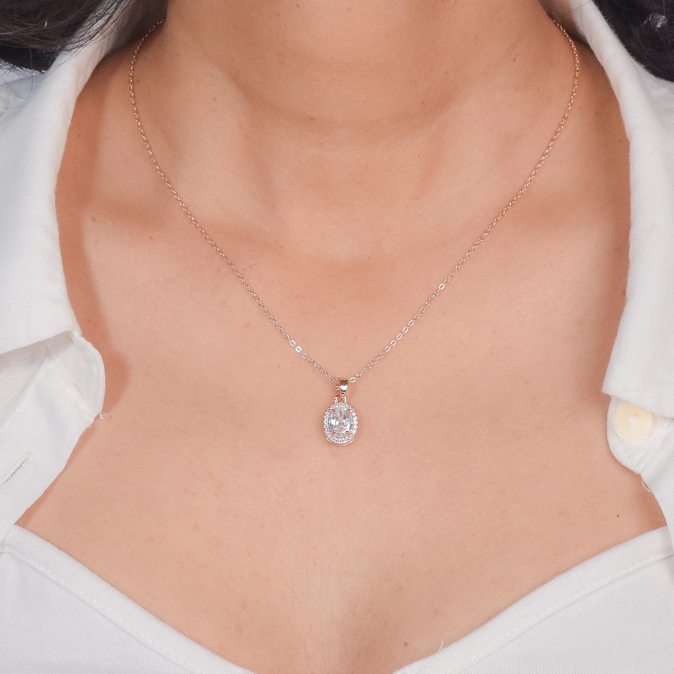 Timeless Oval Diamond Necklace