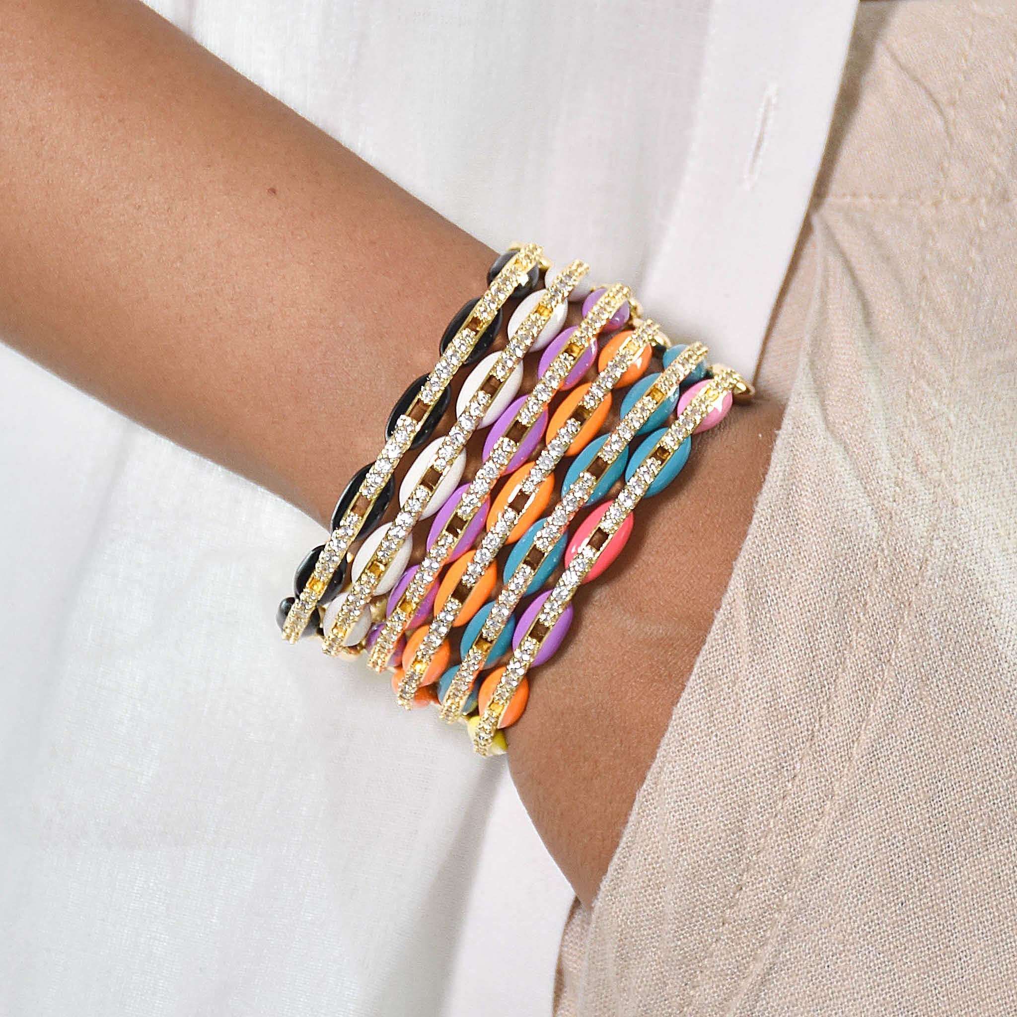 Interlinked Rhinestone Bangle