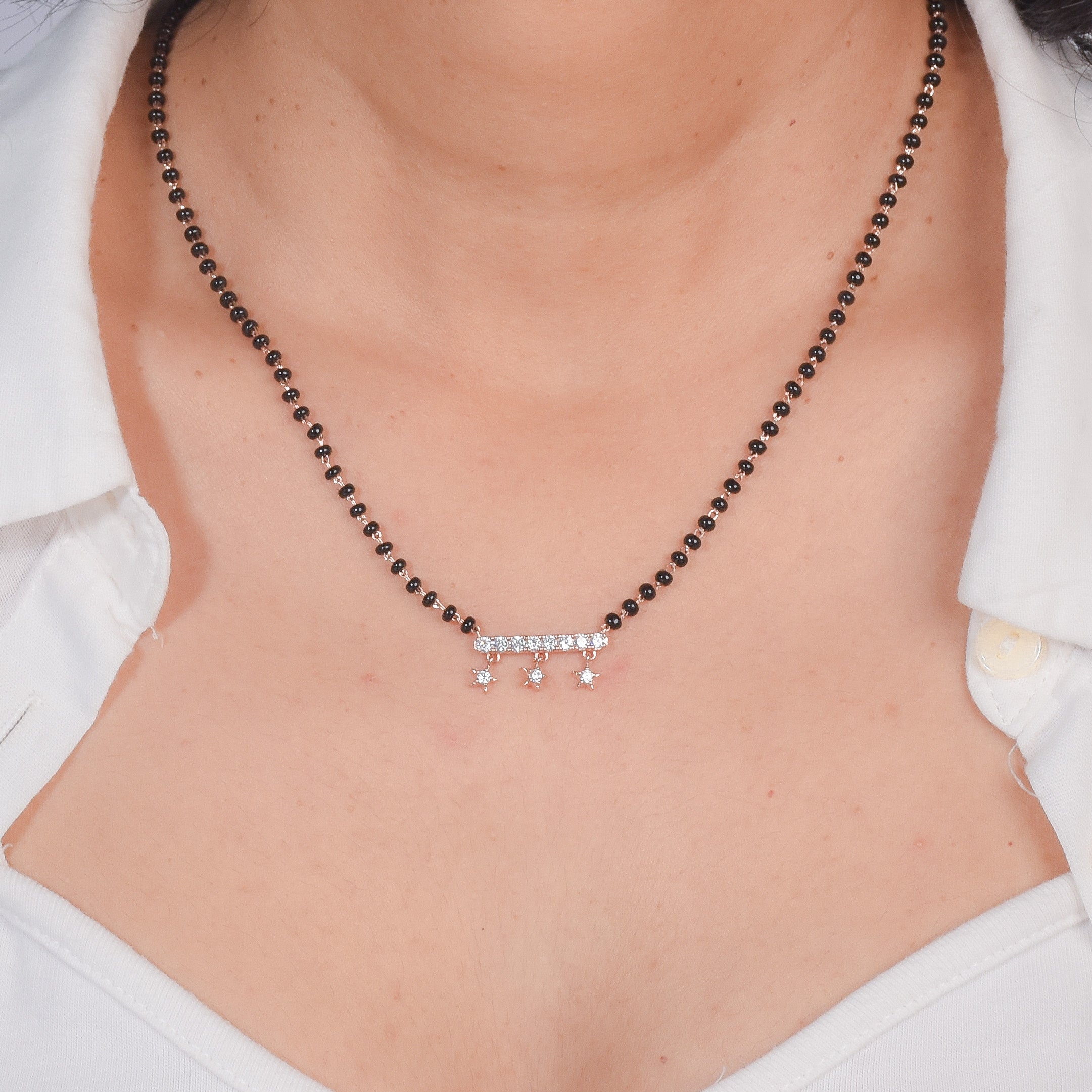 Diamond Star Bar Mangalsutra Necklace
