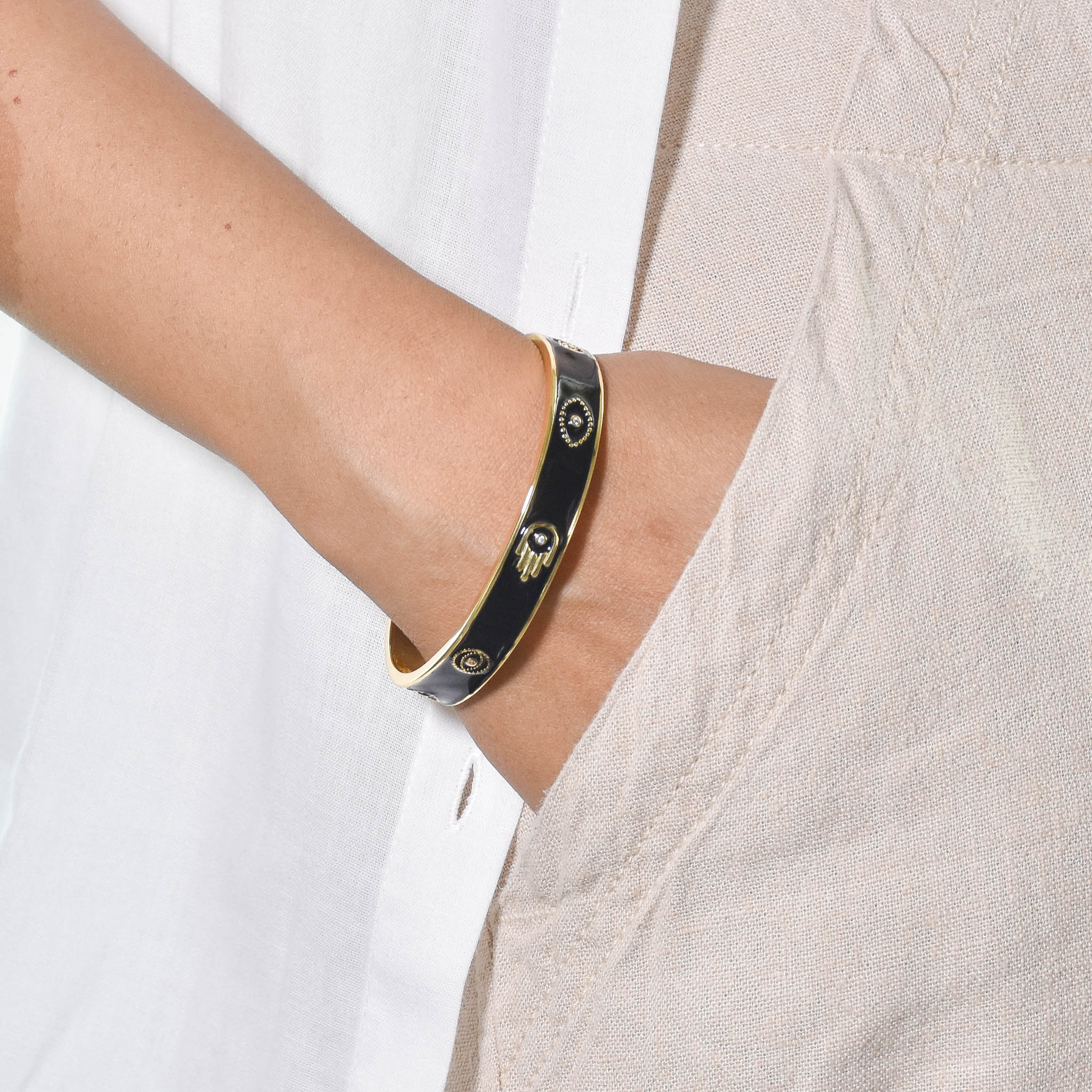 Pastel Hamsa Evil Eye Cuffs