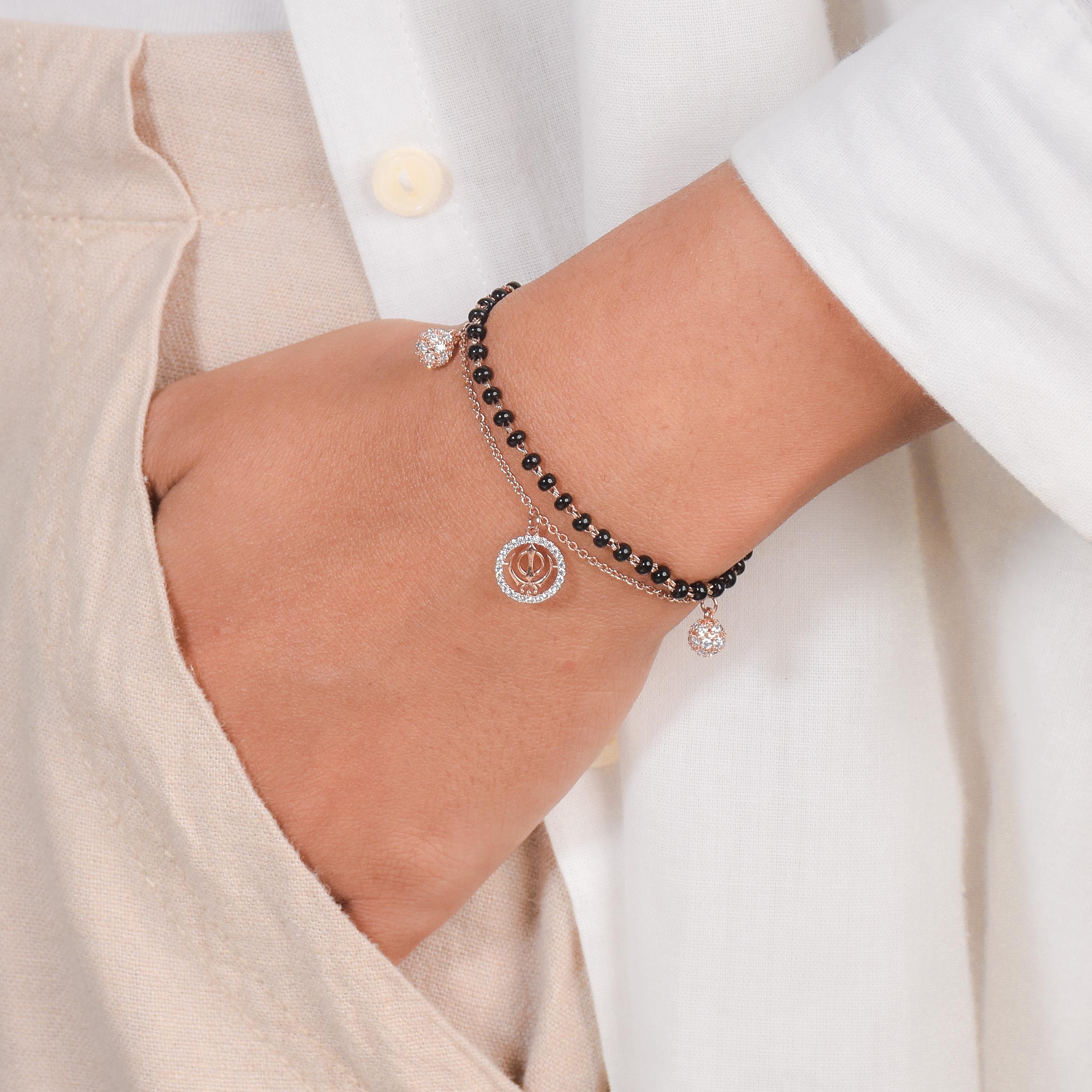 Layered Khanda Mangalsutra Bracelet