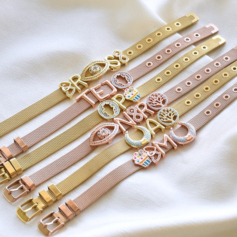 Gold Watch Band Bracelet | Personalised name for everyday wear