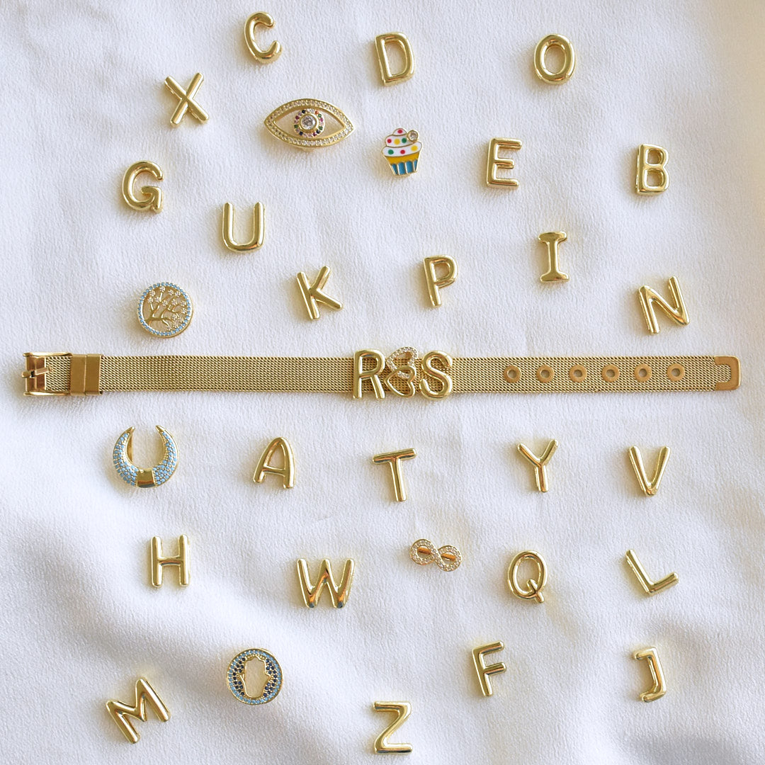 Gold Watch Band Bracelet | Personalised name for everyday wear