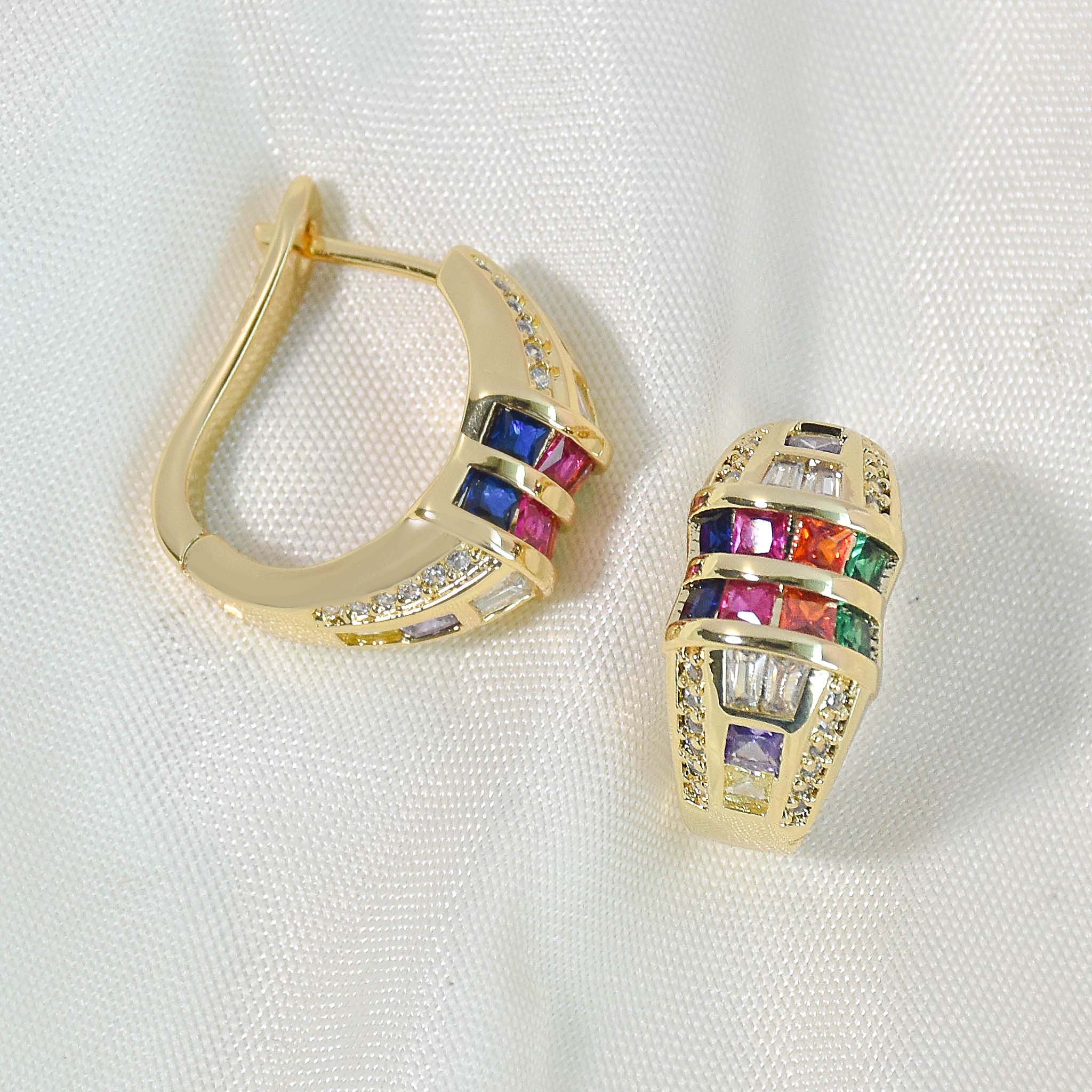 Emerald Cascade Hoop Earring