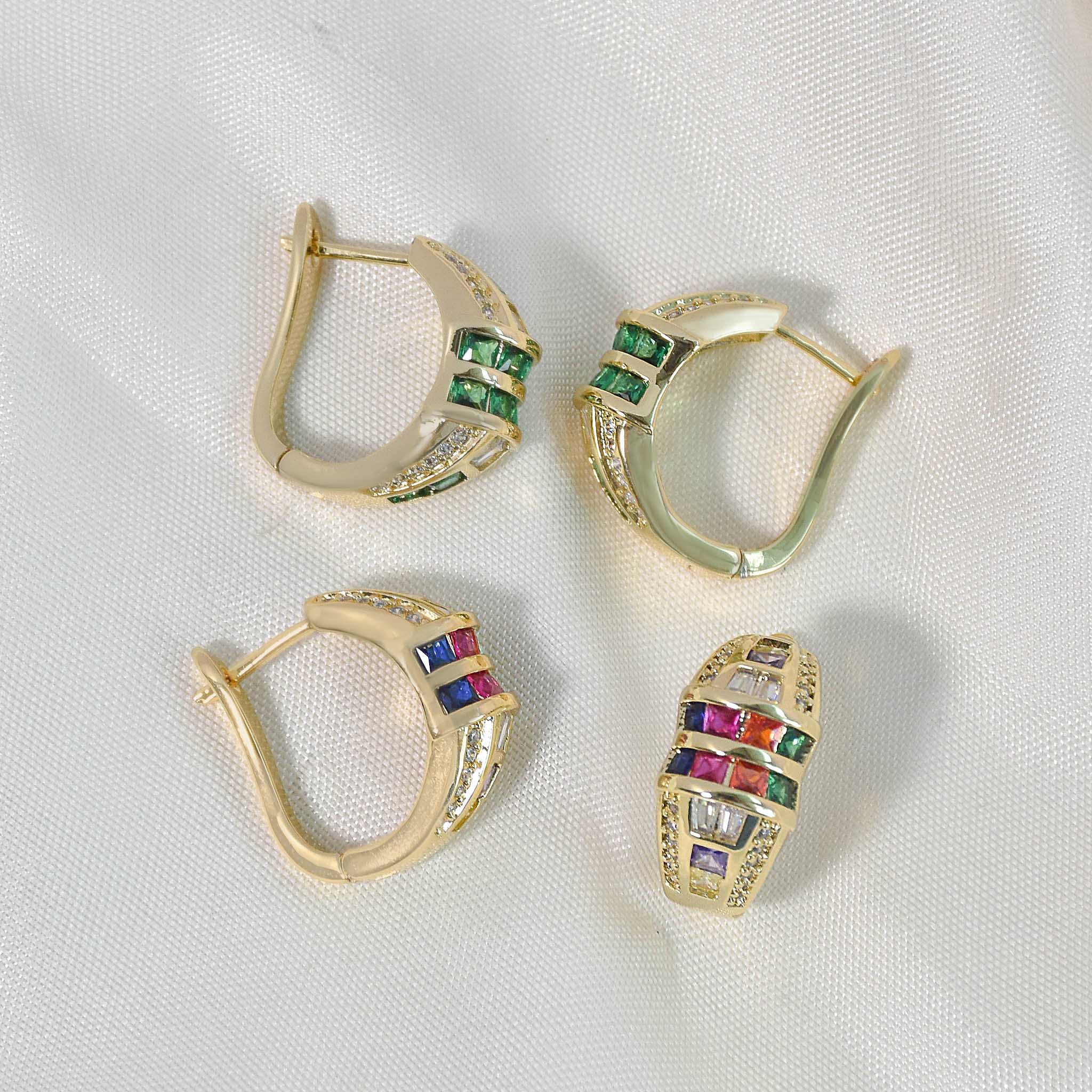 Emerald Cascade Hoop Earring