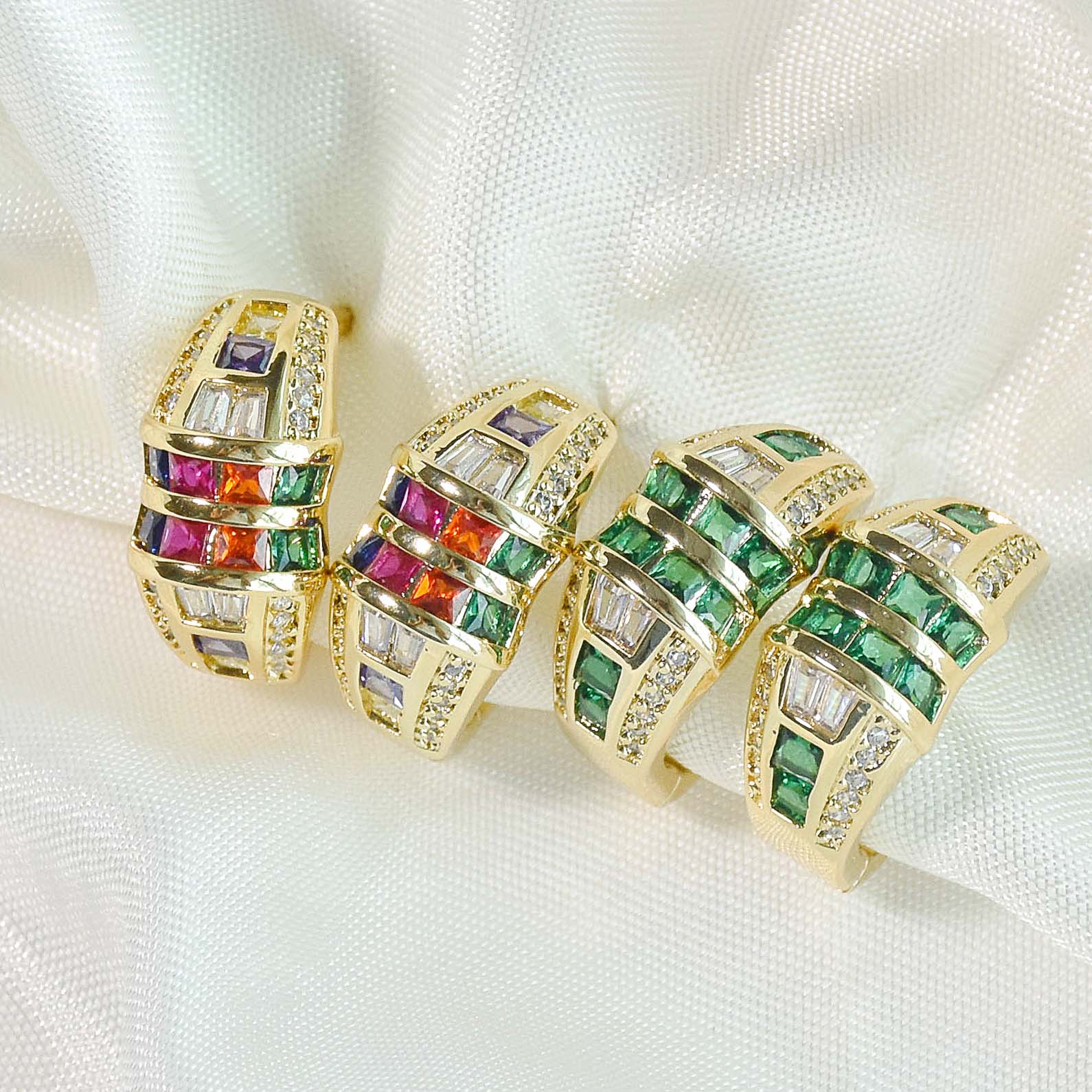 Emerald Cascade Hoop Earring