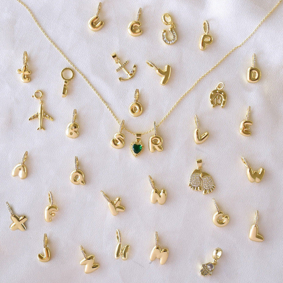 Dainty Alphabet Charm Necklace | Personalised Dangling Initial Pendant
