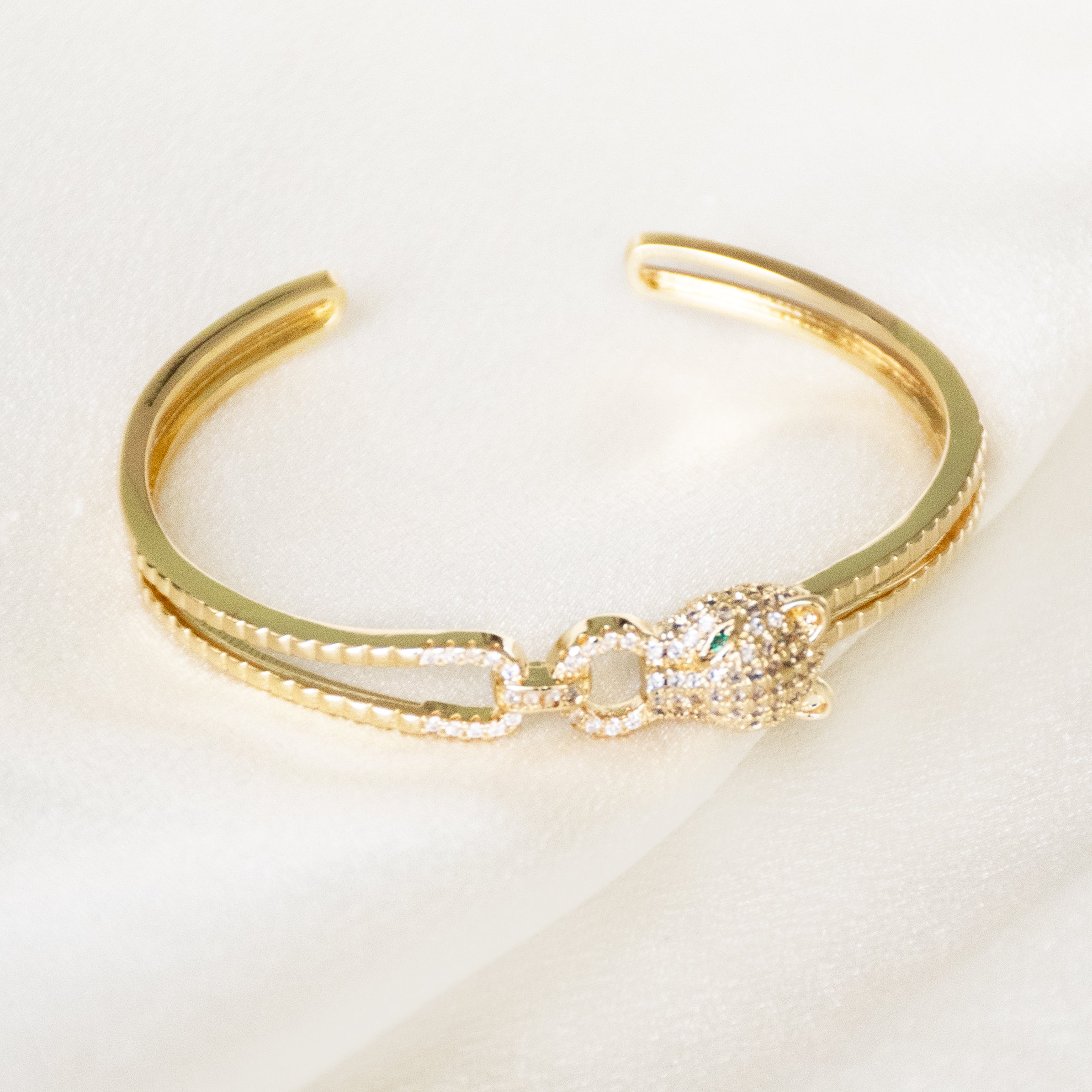 Single Cheetah Cuff Bangle