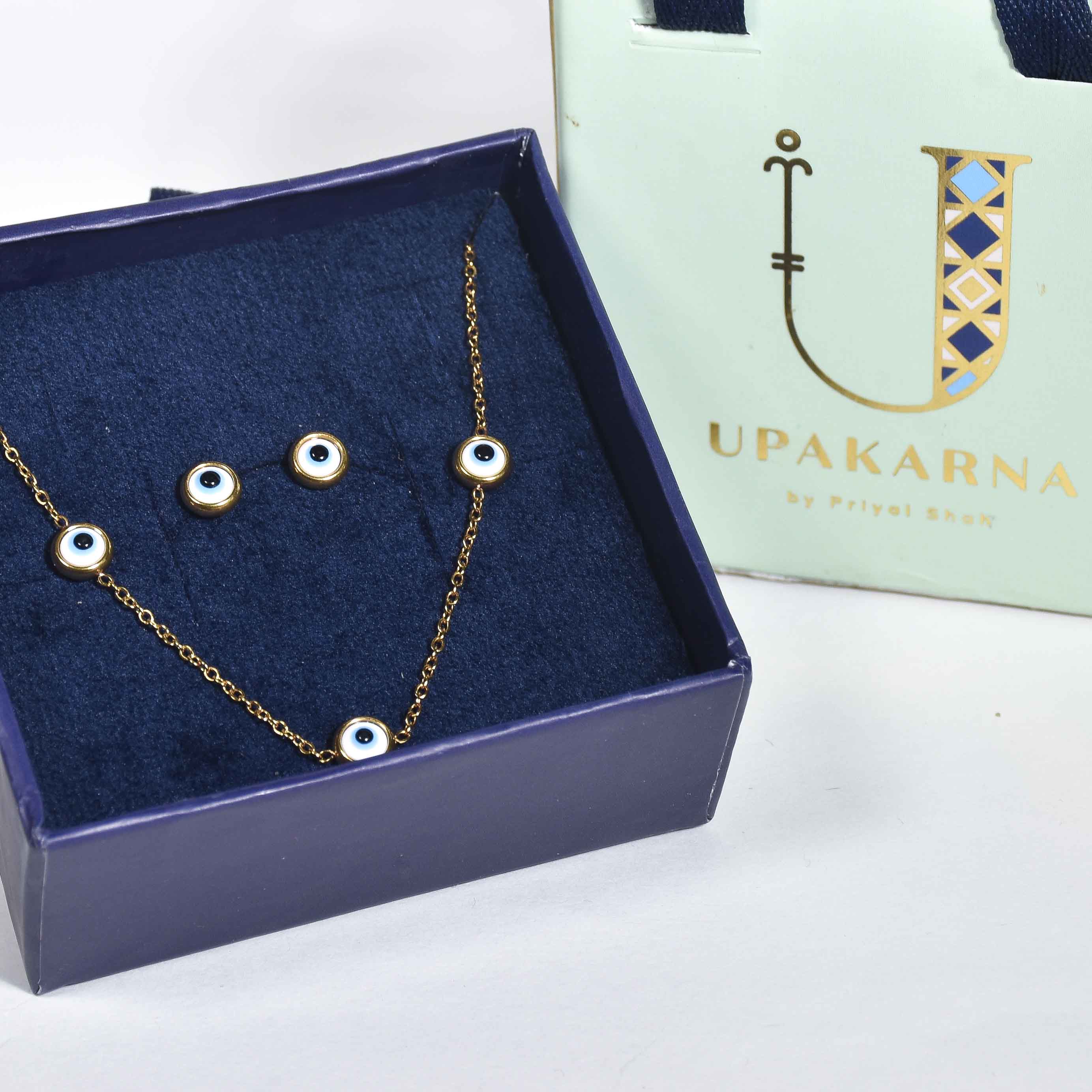 Multi Evil Eyes Necklace Gift Set