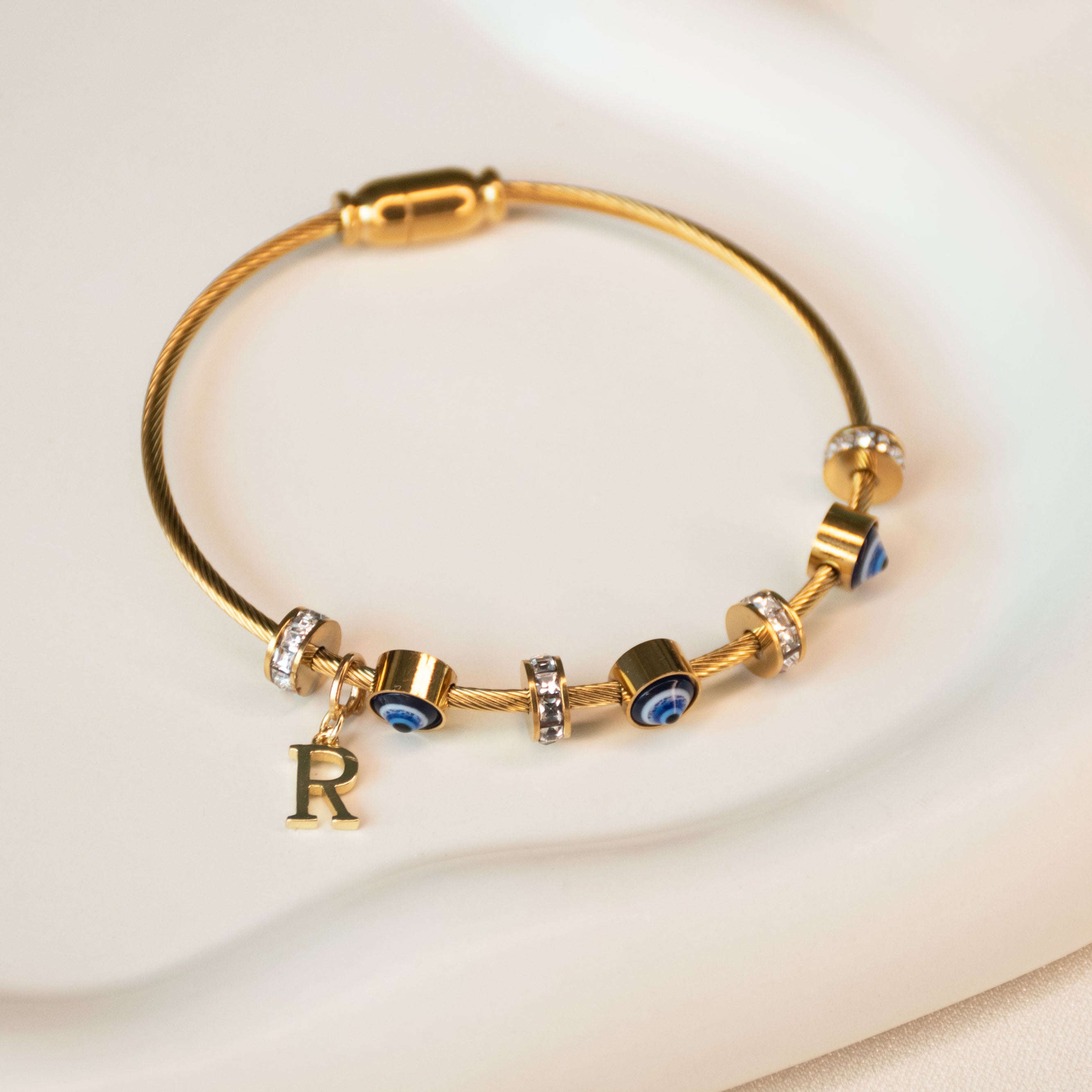 Classic Evil Eye With Personalized Initial