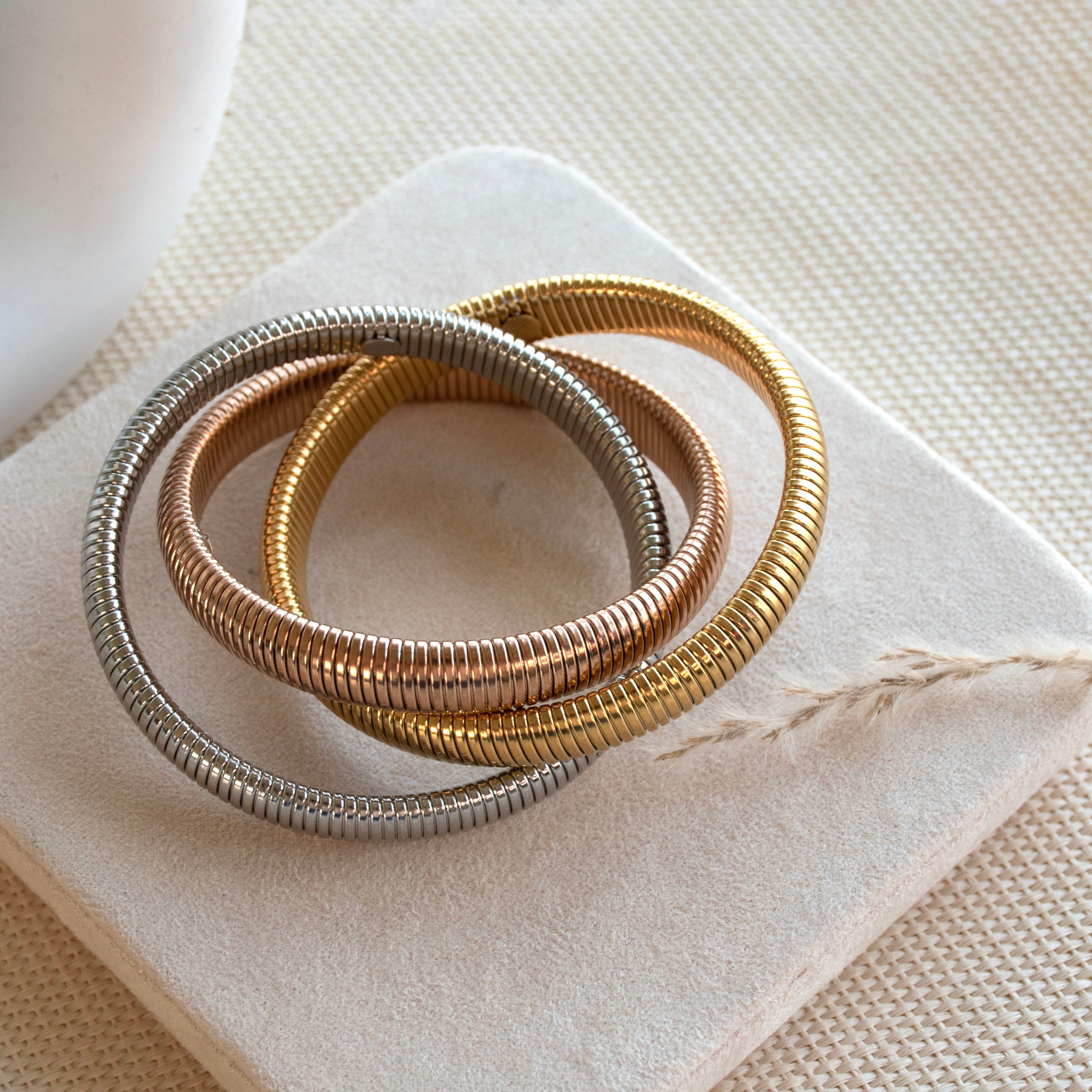 Triple Chunky Twisted Bangle