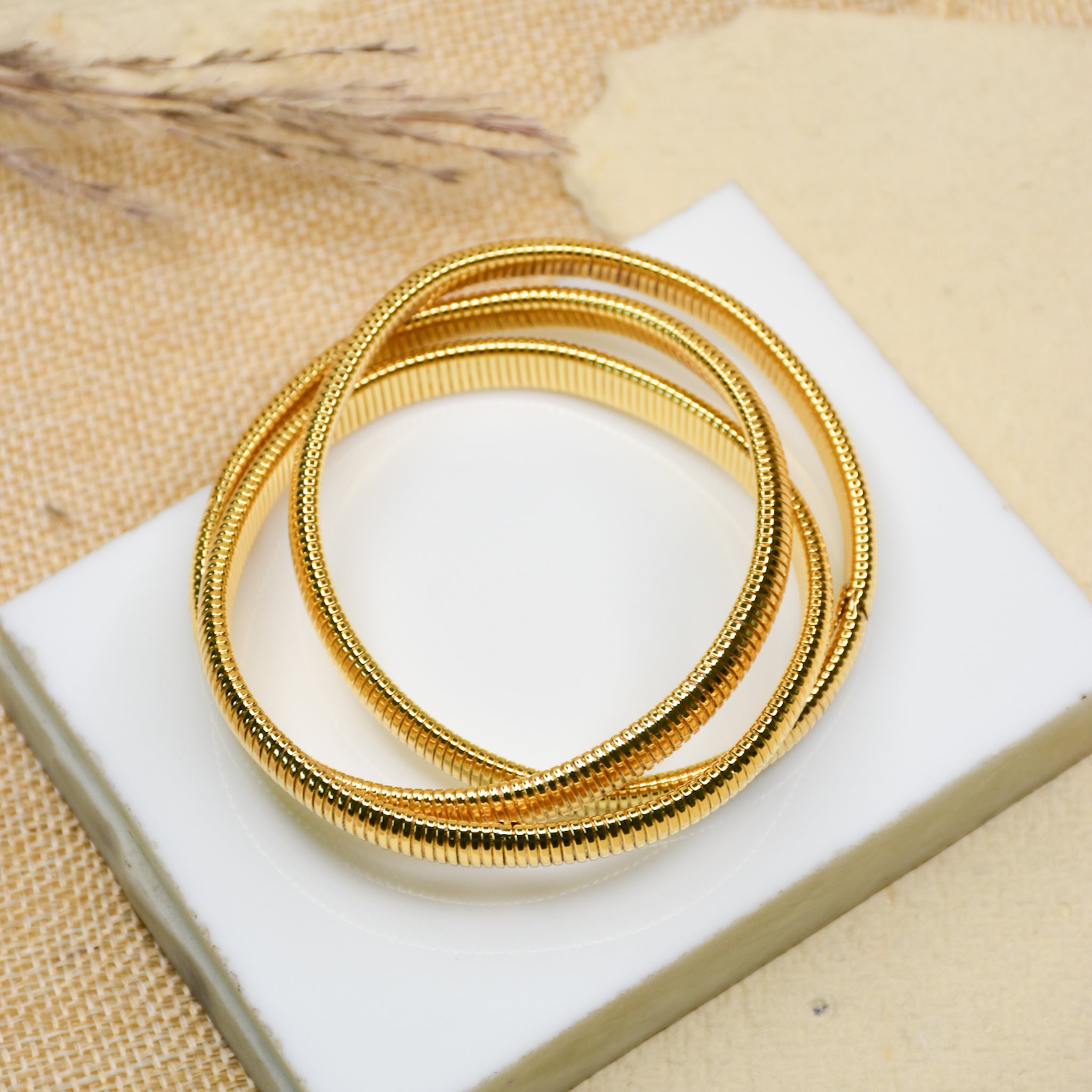 Chunky Layered Twisted Bangle