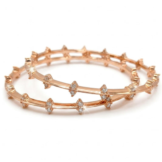 Diamond Crest Bangles featuring sparkling crystal stones in a timeless and elegant design.