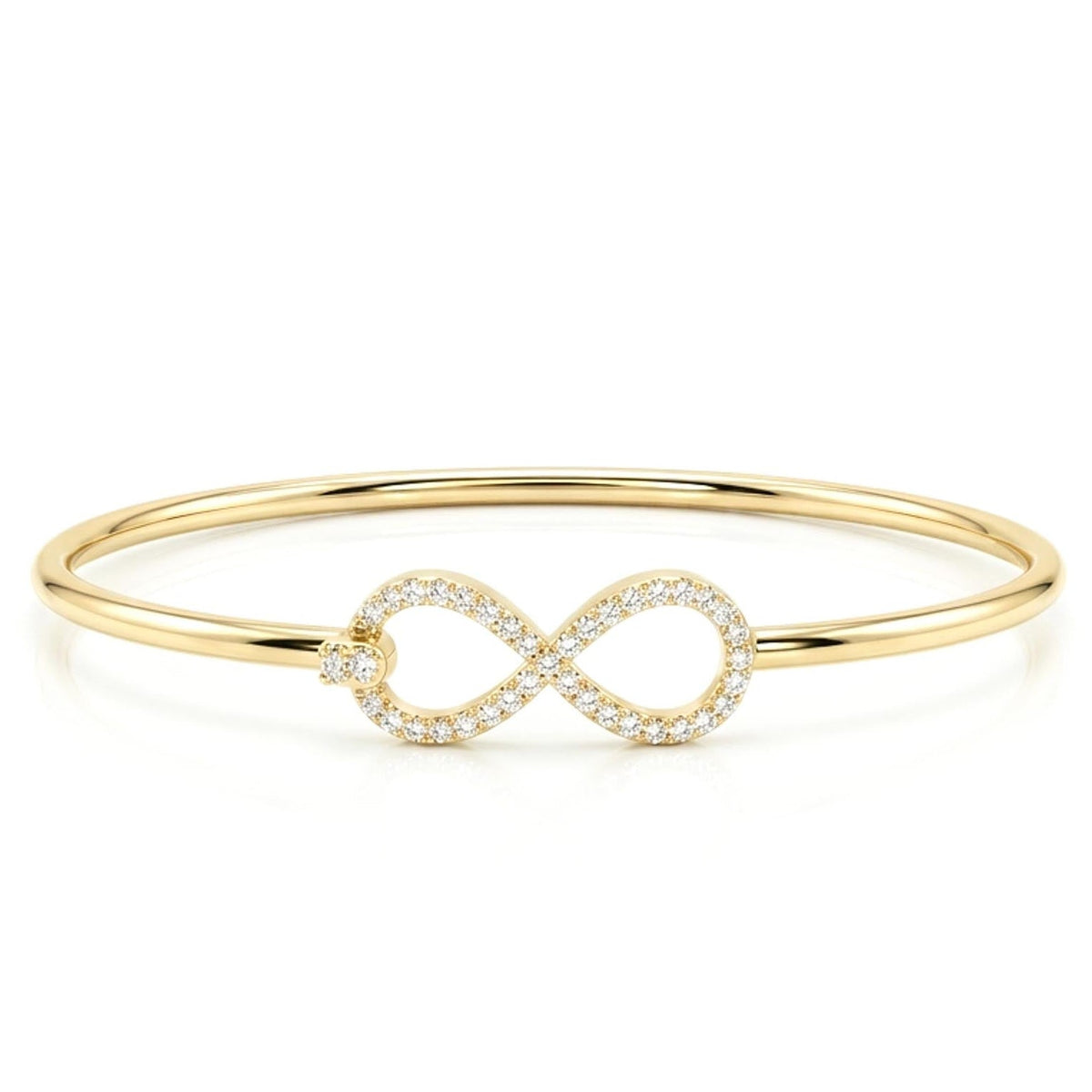 Diamond Infinity Bangle featuring sparkling stone accents and an infinity motif