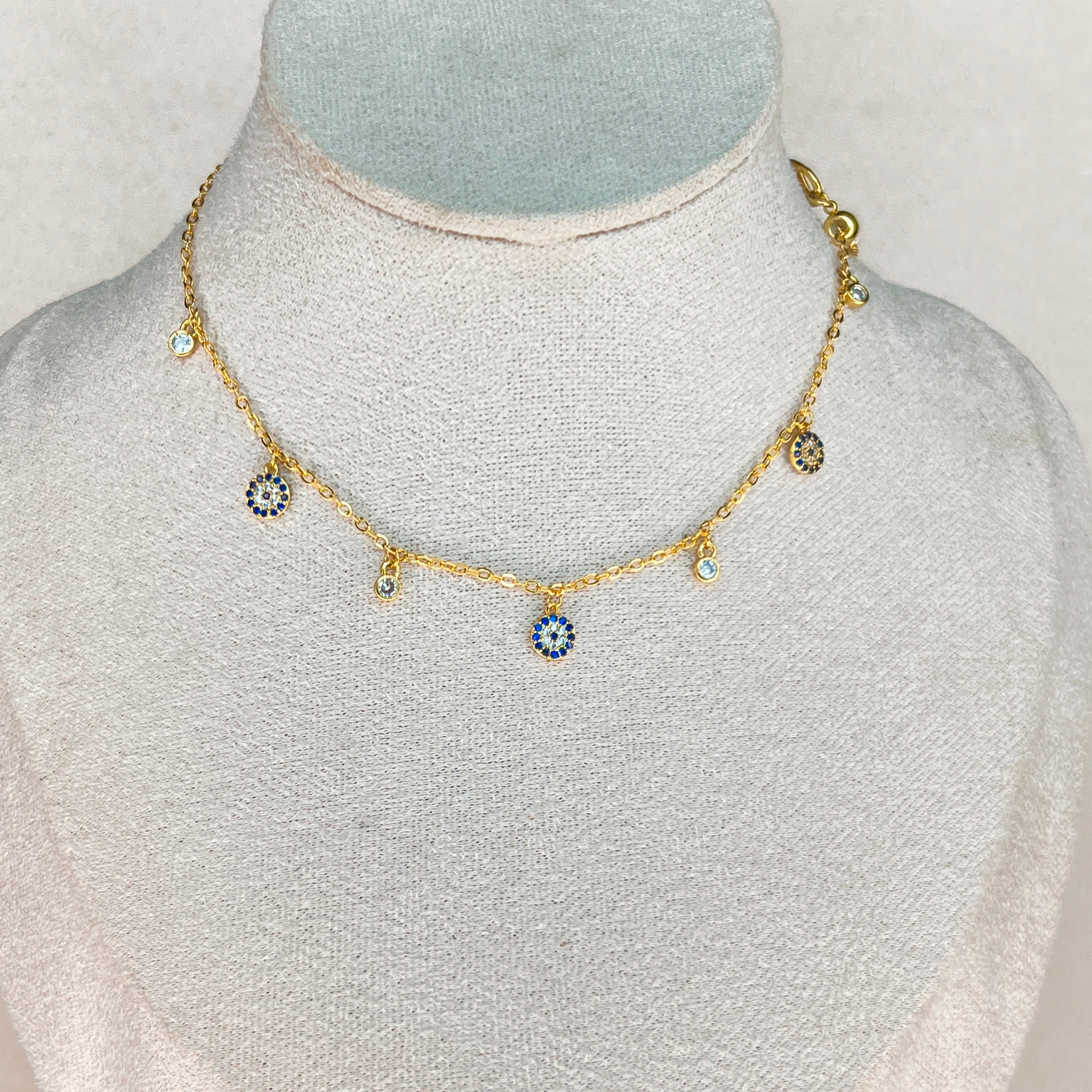 Petit Round Multi Evil Eye Choker