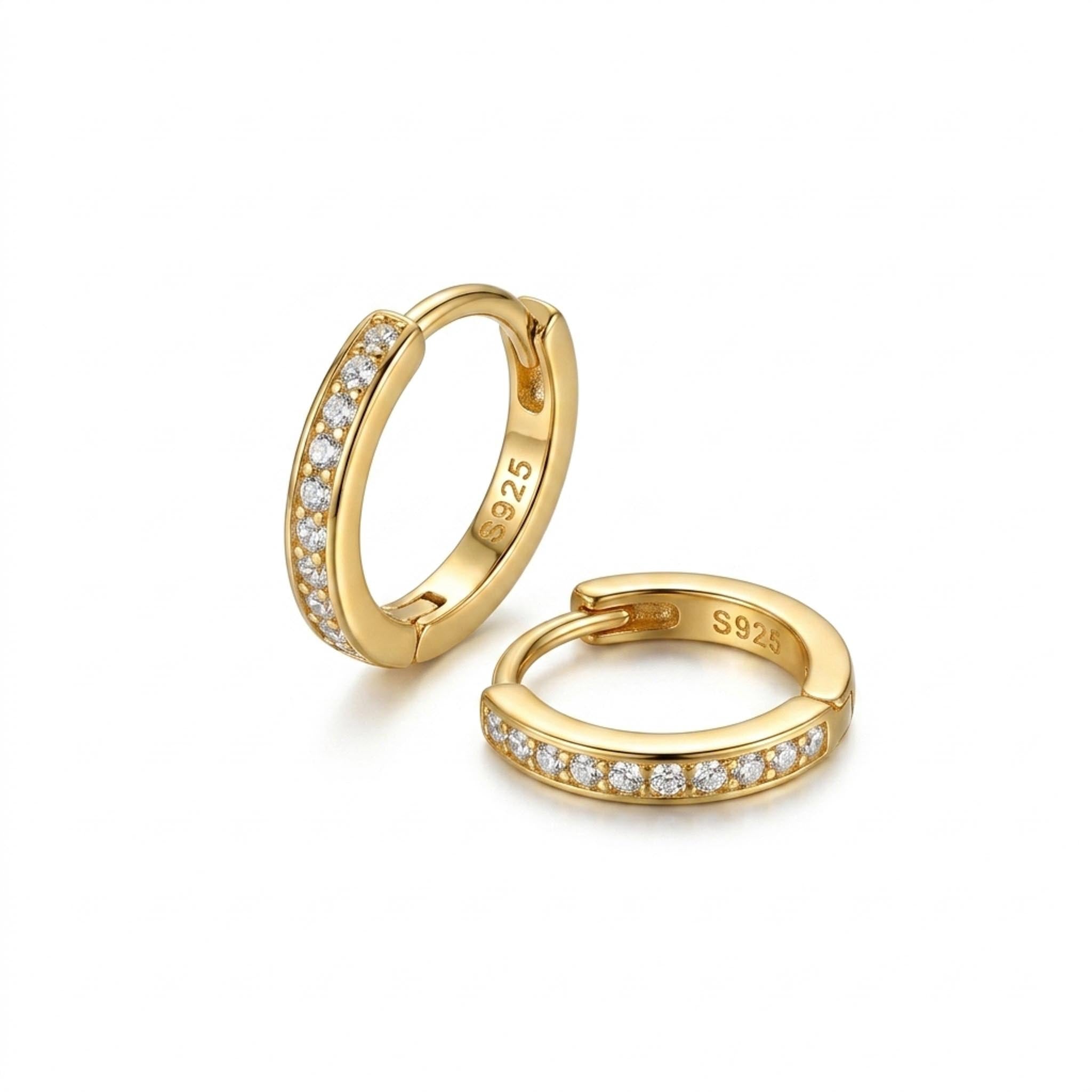 Crystal Hoop 925 Sterling Silver Earrings