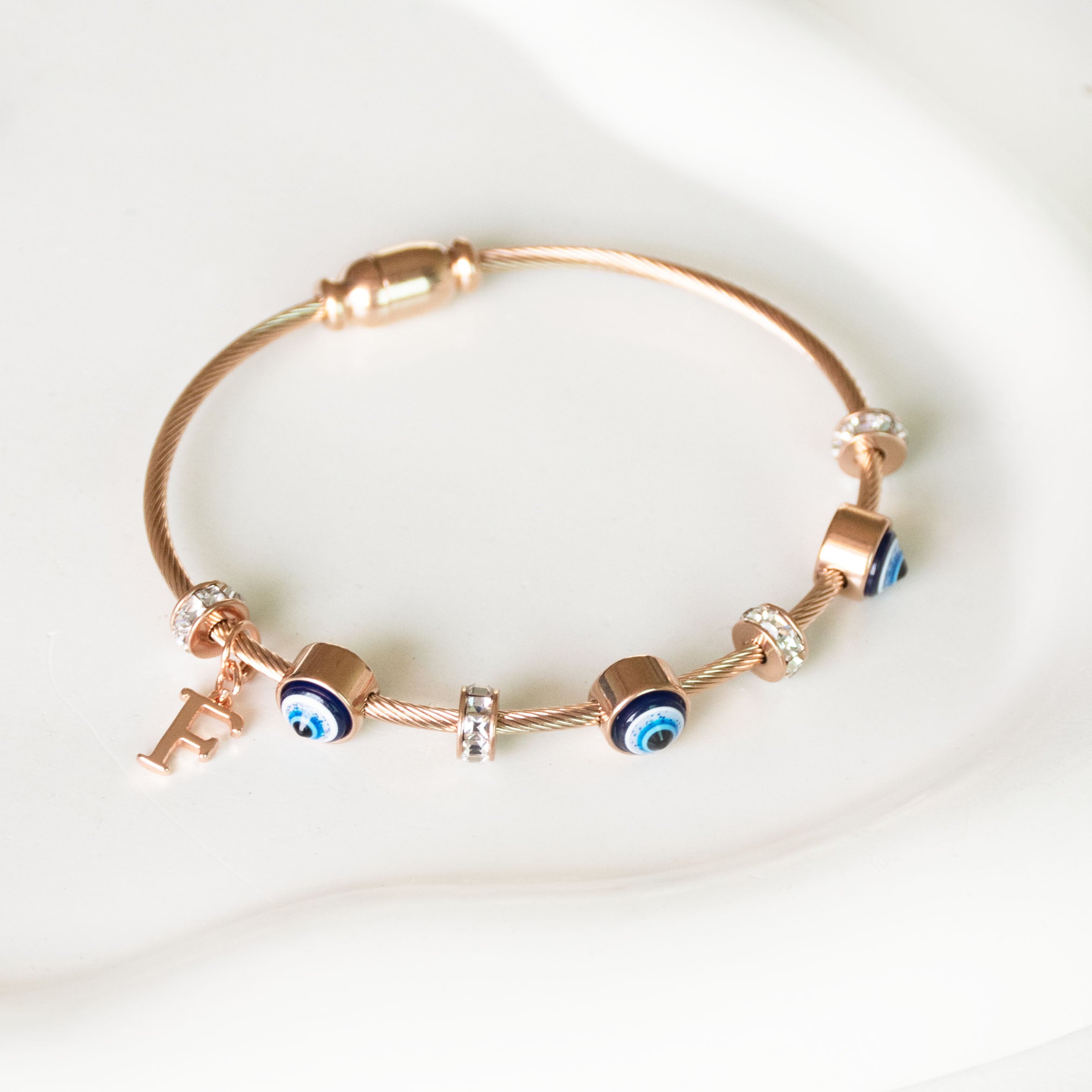 Classic Evil Eye With Personalized Initial
