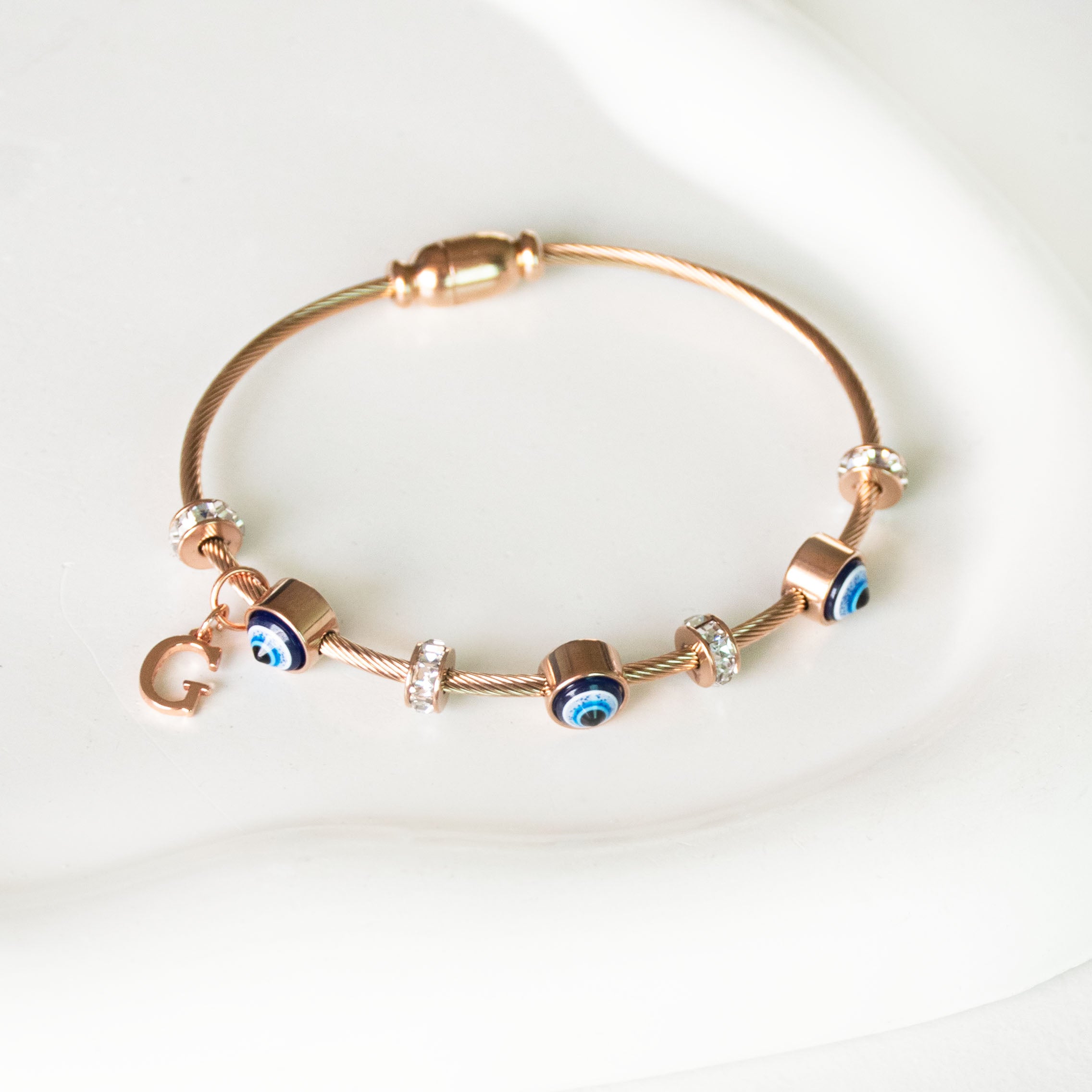 Classic Evil Eye With Personalized Initial