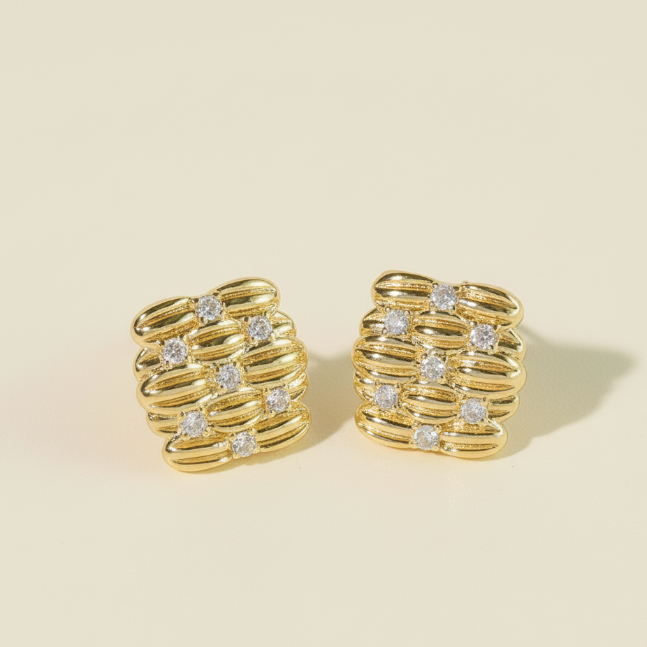 Diamond Dust Square Earring