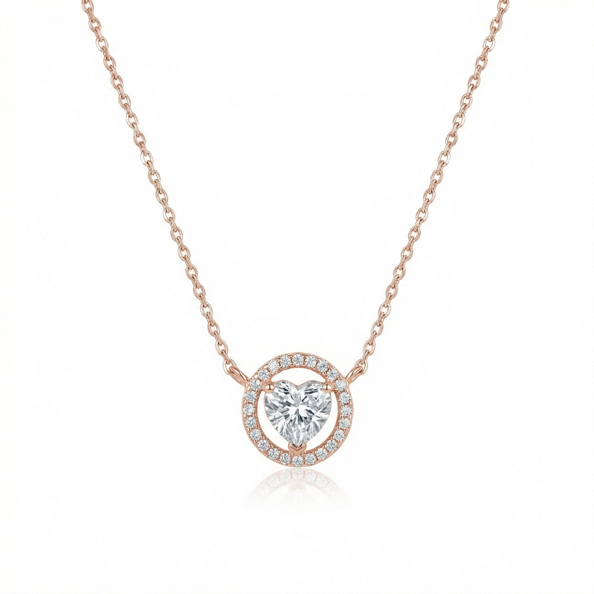 Stellar Heart Halo Necklace