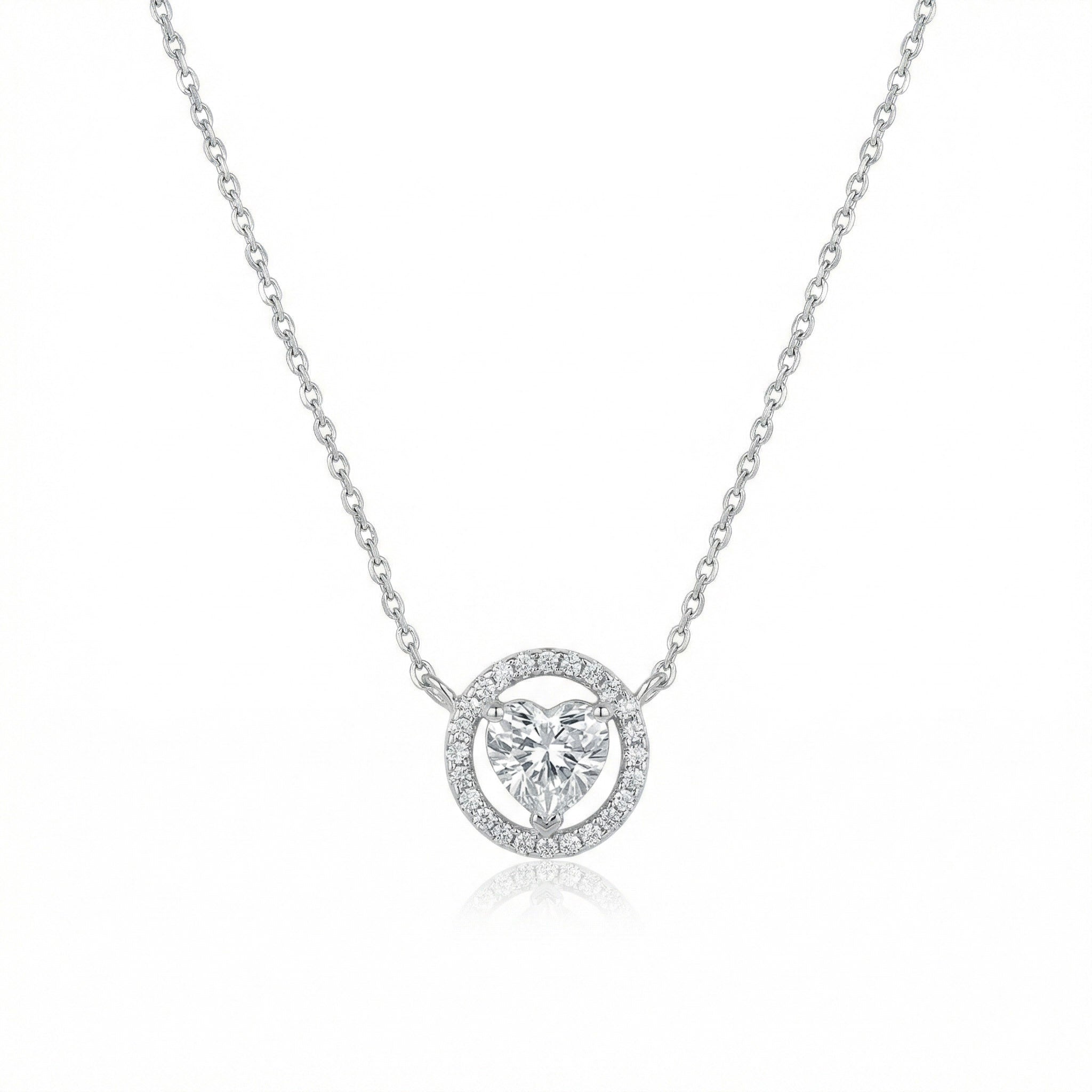 Stellar Heart Halo Necklace