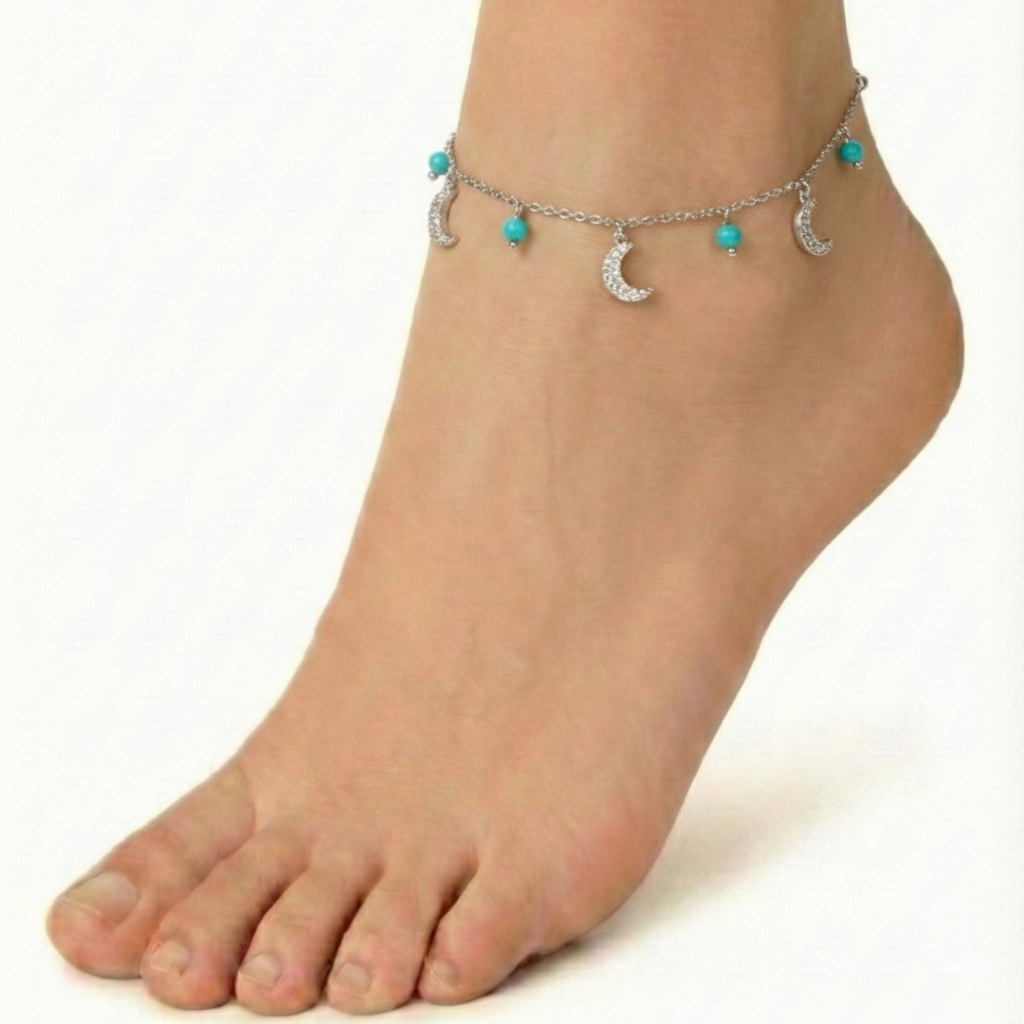 Midnight Crescent Anklet