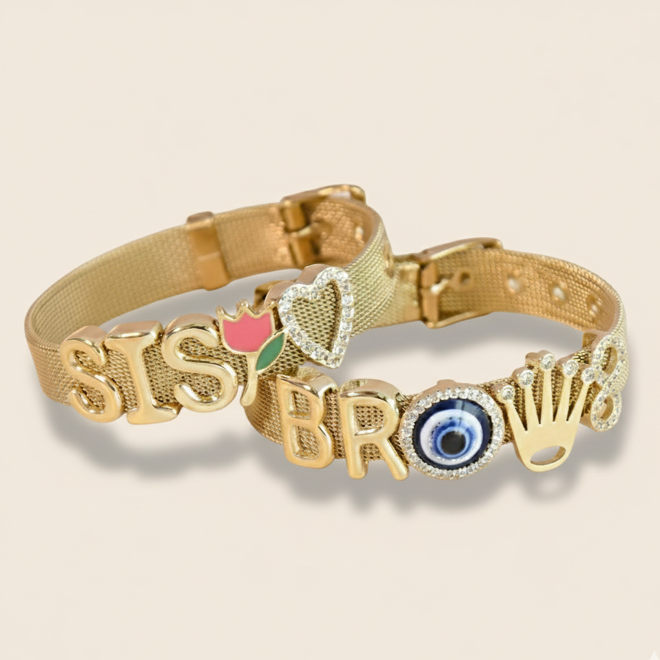 Gold Watch Band Bracelet | Personalised name for everyday wear