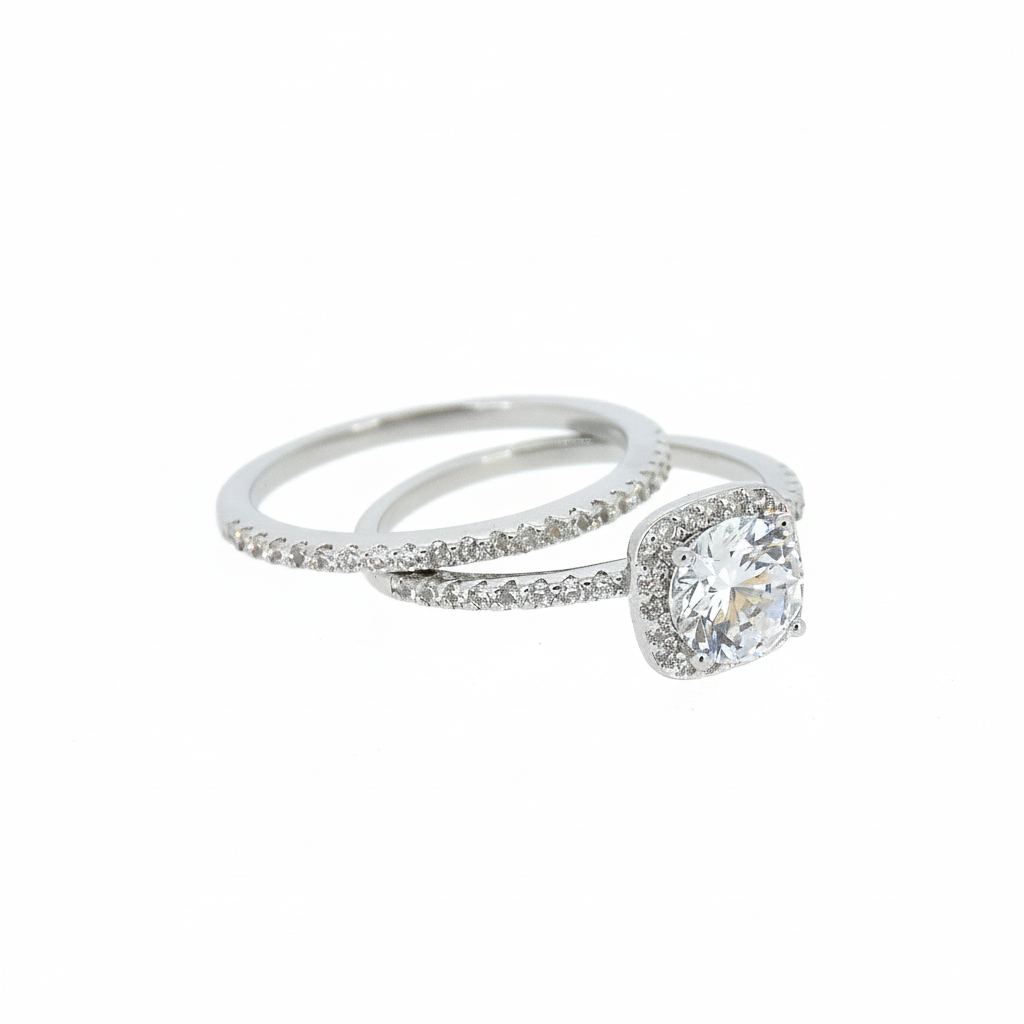 Square Diamond Ring Set