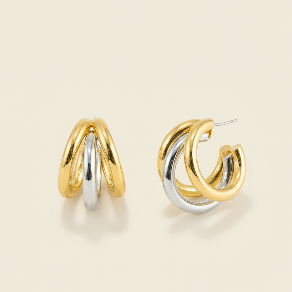 Triple Dual-Tone Hoops