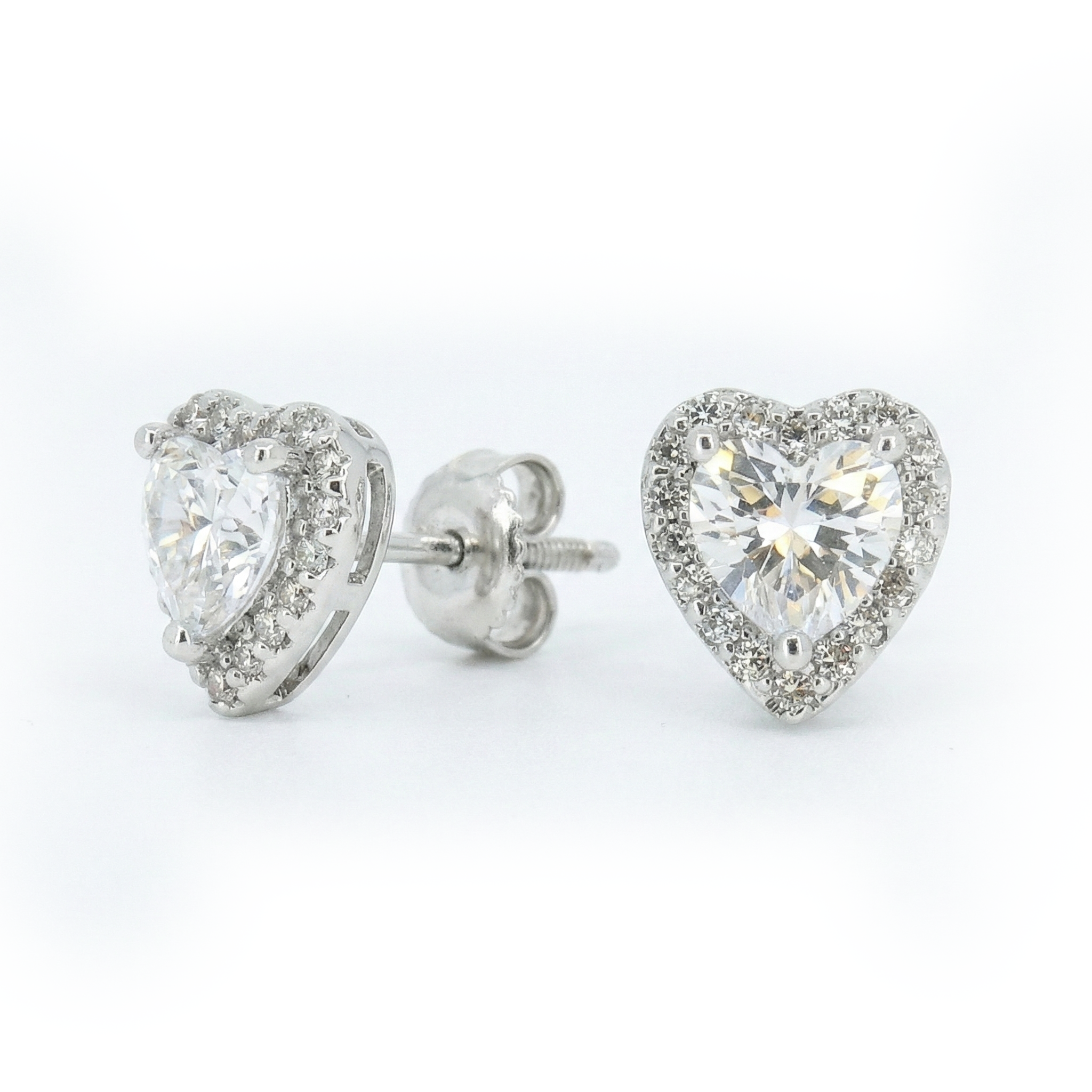 Diamond Heart Studs