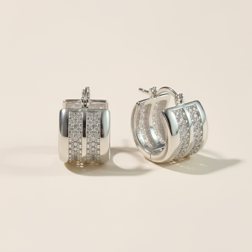 Shimmer Crystal Hoops