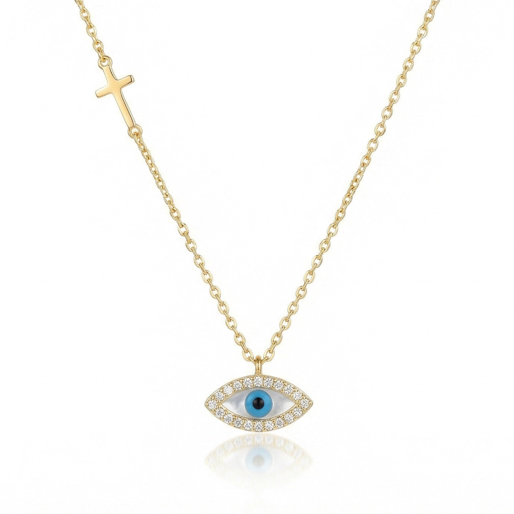 Divine Evil Eye & Cross Necklace