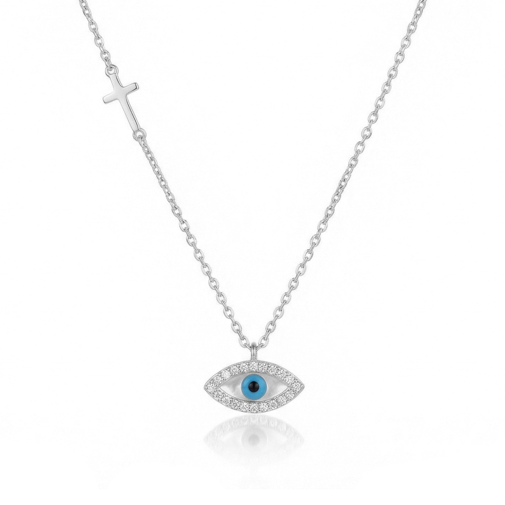 Divine Evil Eye & Cross Necklace