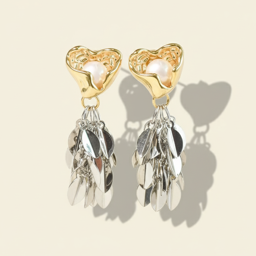 Silver Leaf Cascade Earring