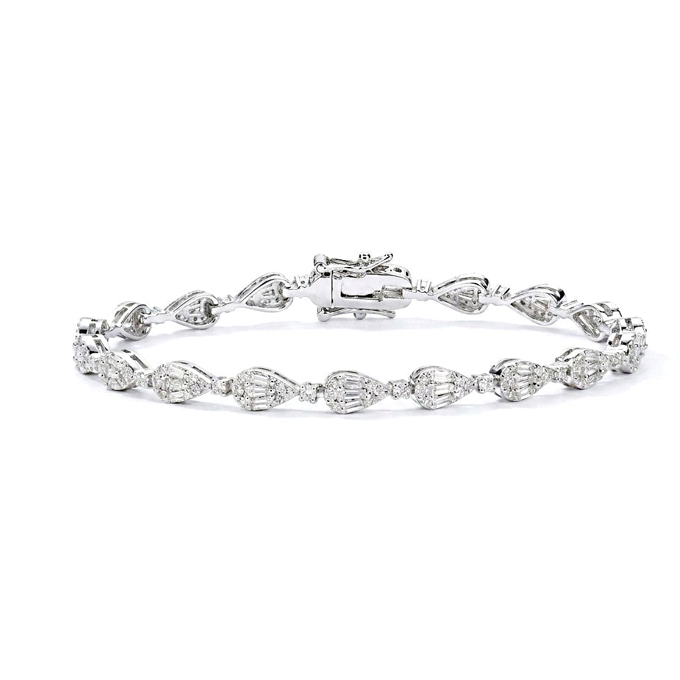 Diamond Orbit Tennis 925 Sterling Silver Bracelet