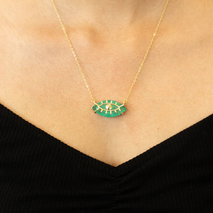 Evil Eye Crystal Necklace + Gift Box