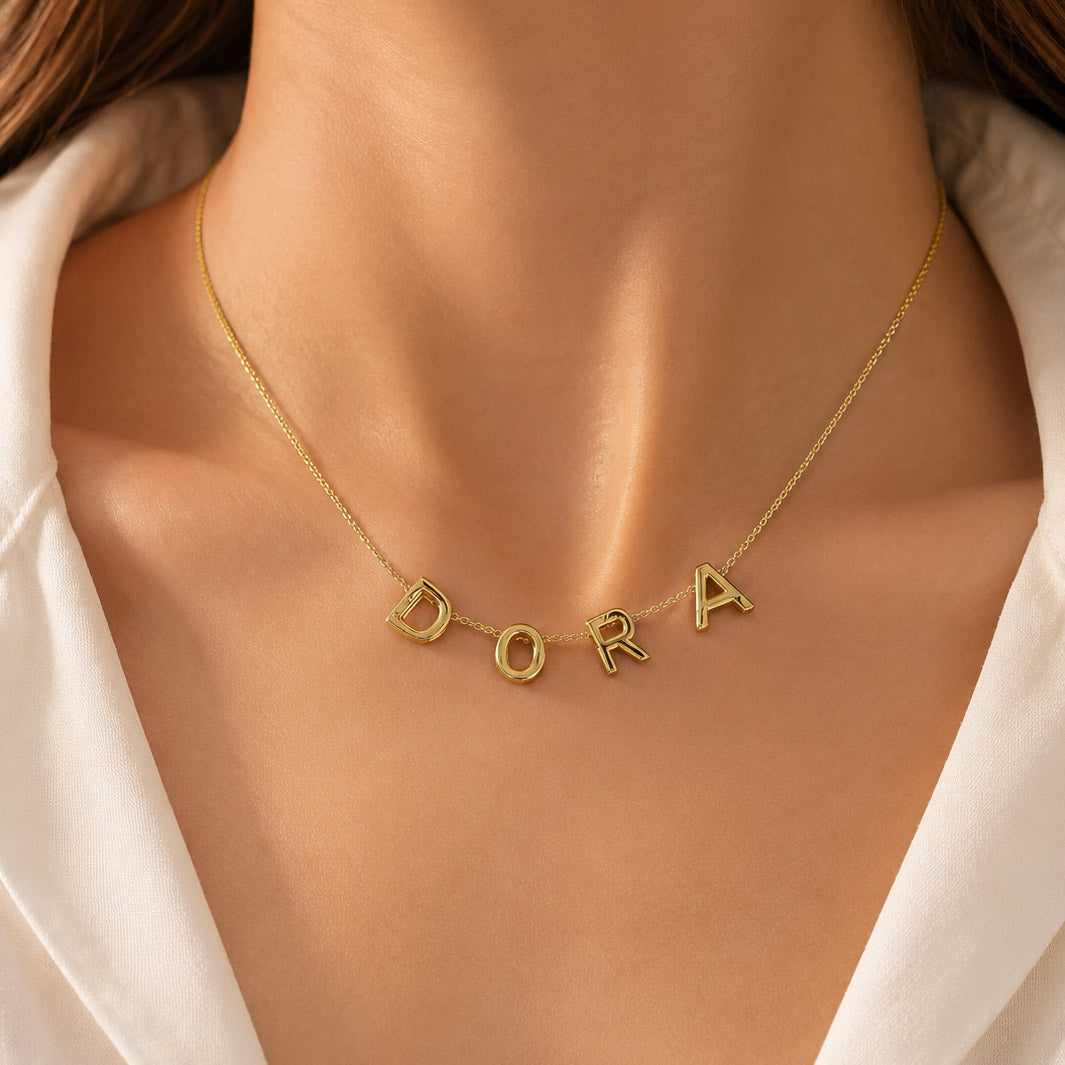 DIY Golden Letter Necklace | Anti-Tarnish | Adjustable