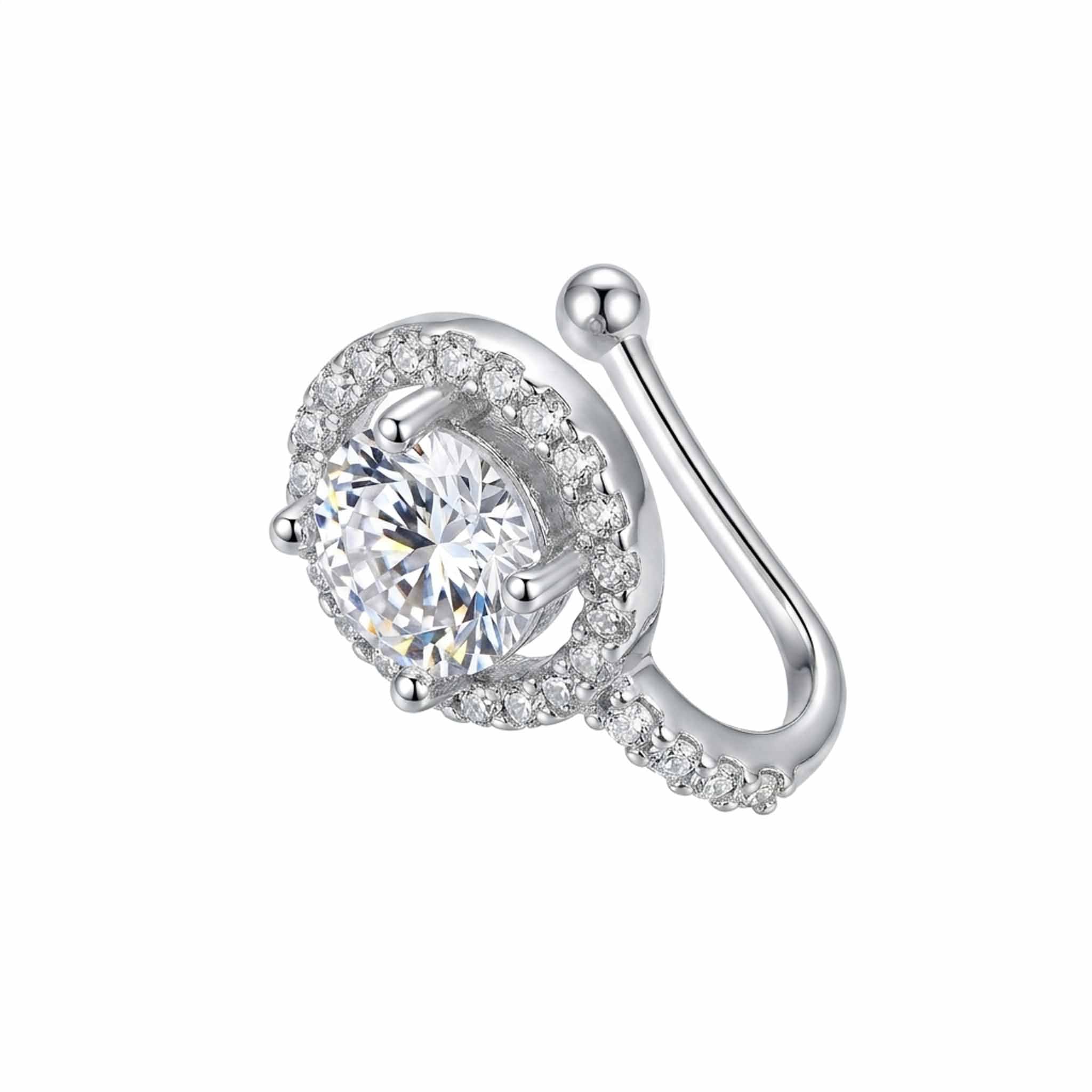 Crystal Orbit 925 Sterling Silver Nose Pin