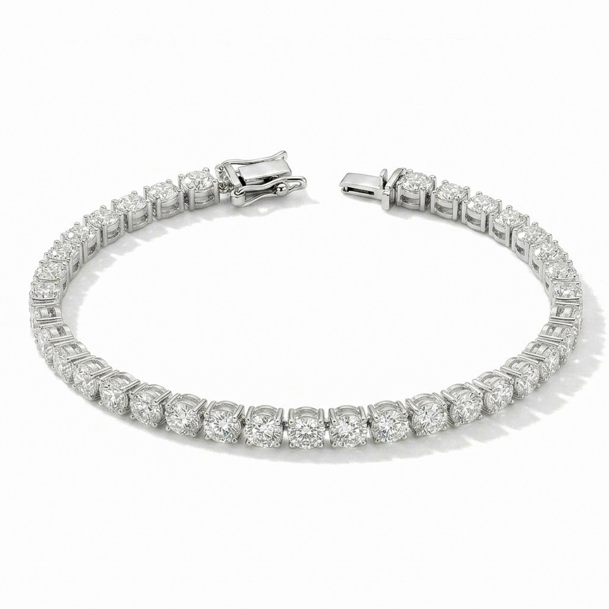 Elevate your style with this 925 sterling silver tennis bracelet, designed with dazzling stones and timeless sophistication.