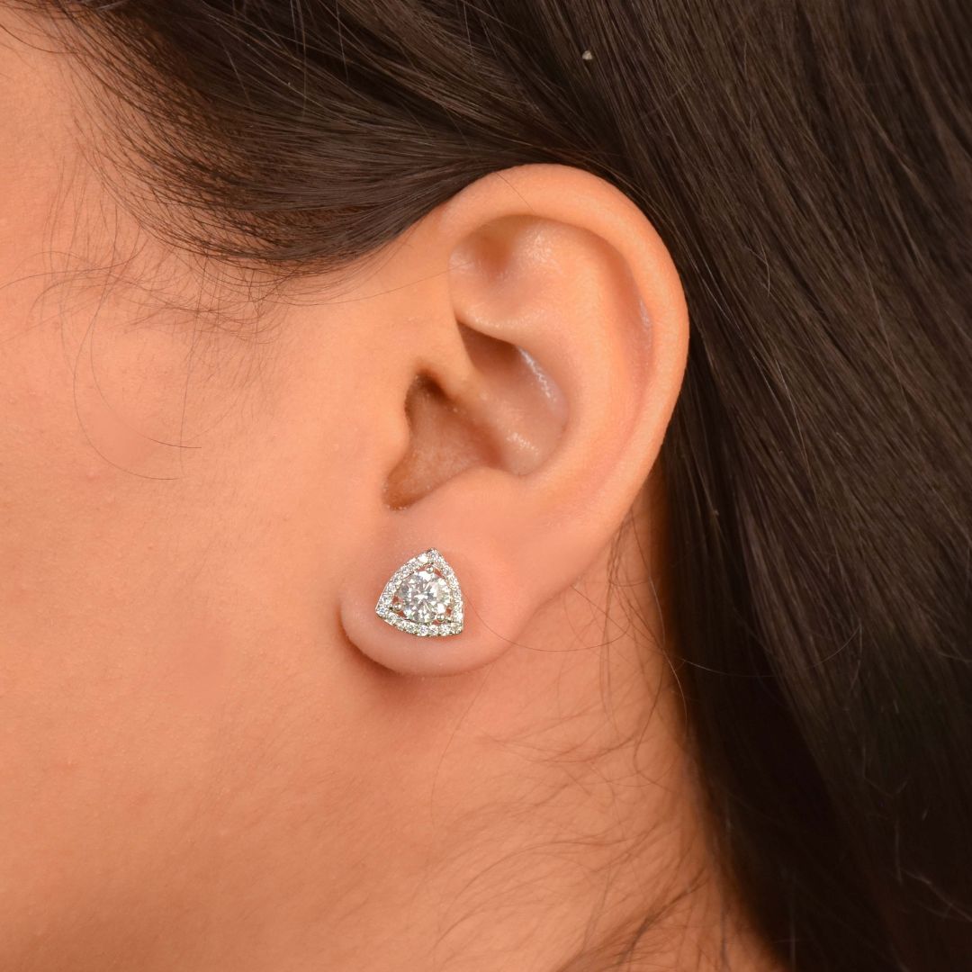 Diamond Triangle Studs Earrings