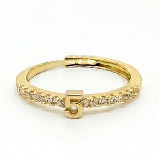 Personalized Number Ring | Anti-Tarnish | Adjustable