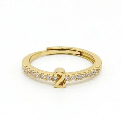Personalized Number Ring | Anti-Tarnish | Adjustable