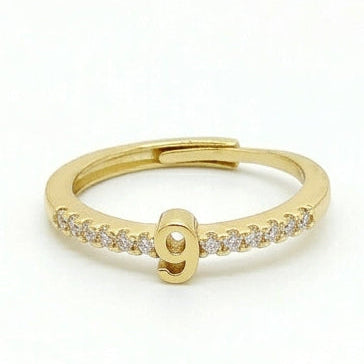 Personalized Number Ring | Anti-Tarnish | Adjustable